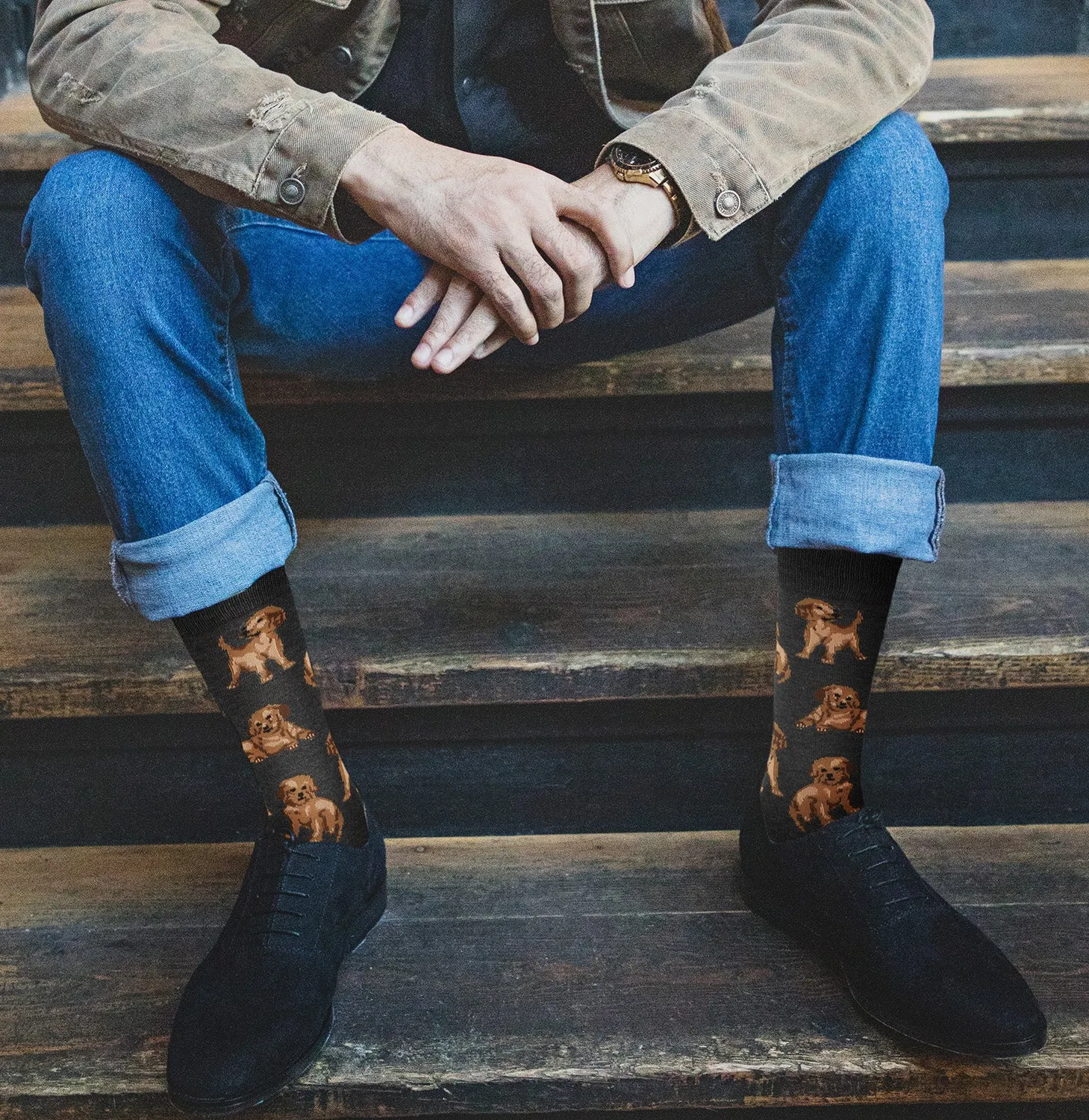 Men's Happy Puppies Bamboo Blend Novelty Crew Sock sold by MeMoi product image thumbnail 4