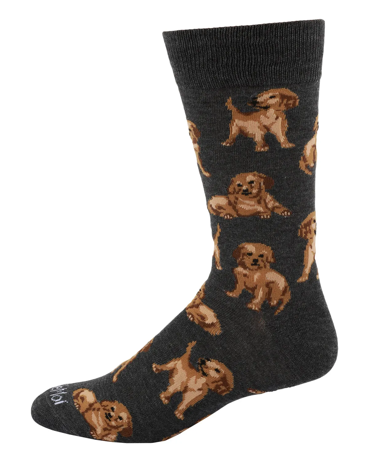 Men's Happy Puppies Bamboo Blend Novelty Crew Sock sold by MeMoi