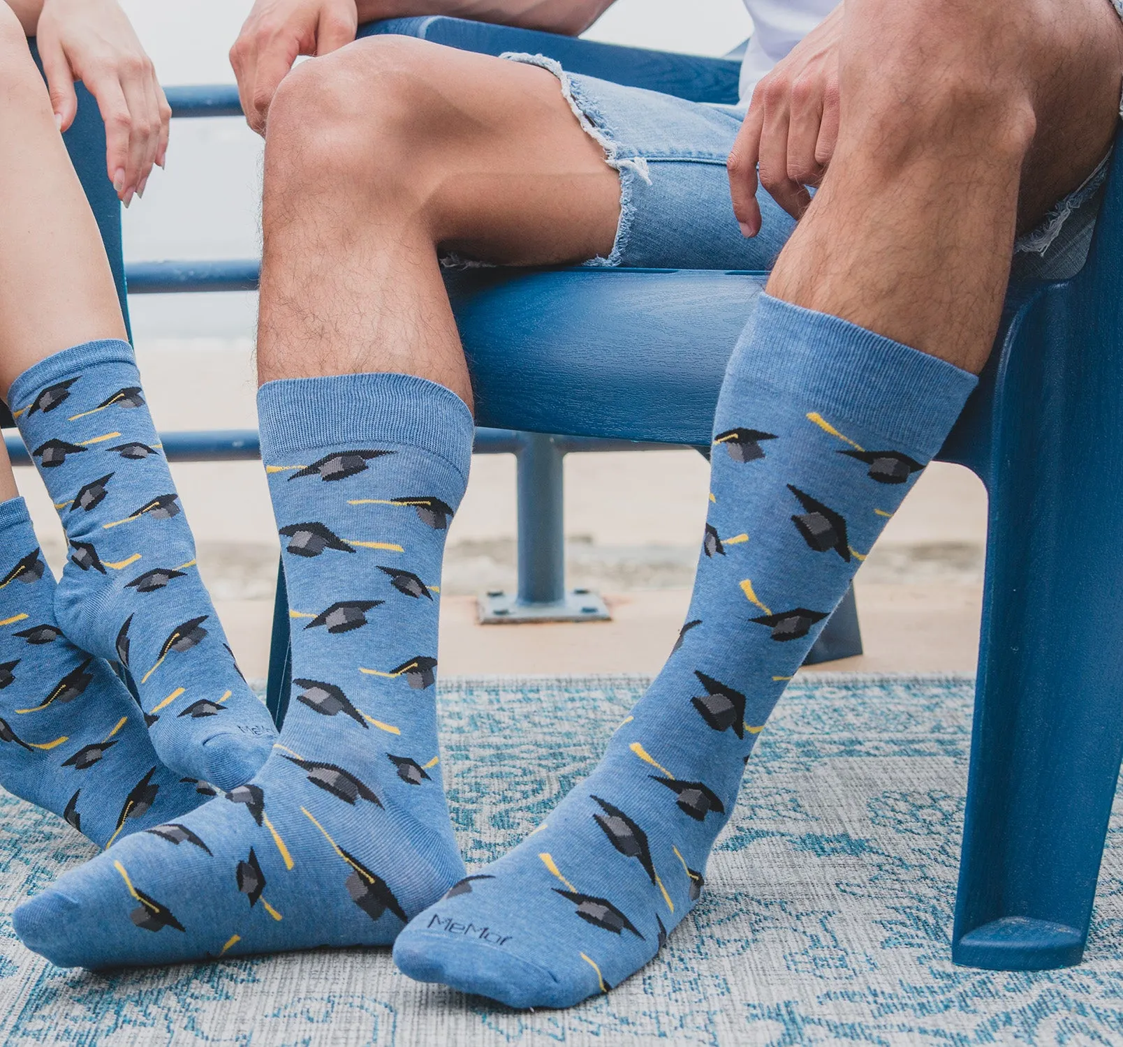 Men's Graduation Pattern Rayon from Bamboo Novelty Crew Sock sold by MeMoi product image thumbnail 4