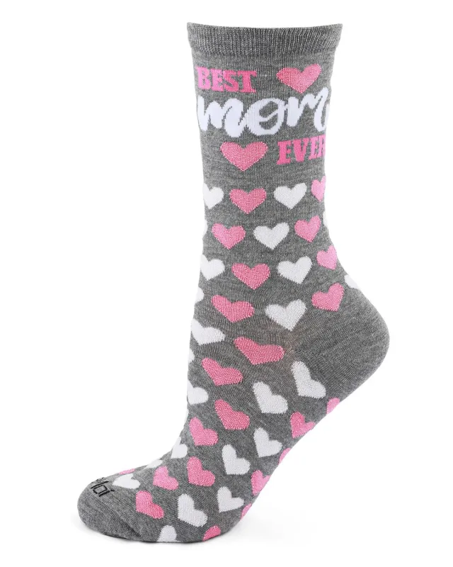 Best Mom Ever Bamboo Blend Crew Sock sold by MeMoi
