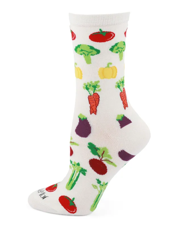 Vegetable Medley Bamboo Blend Crew Sock sold by MeMoi