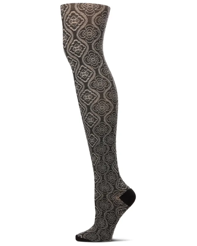 Trellis Patterned Cotton Blend Sweater Tights sold by MeMoi