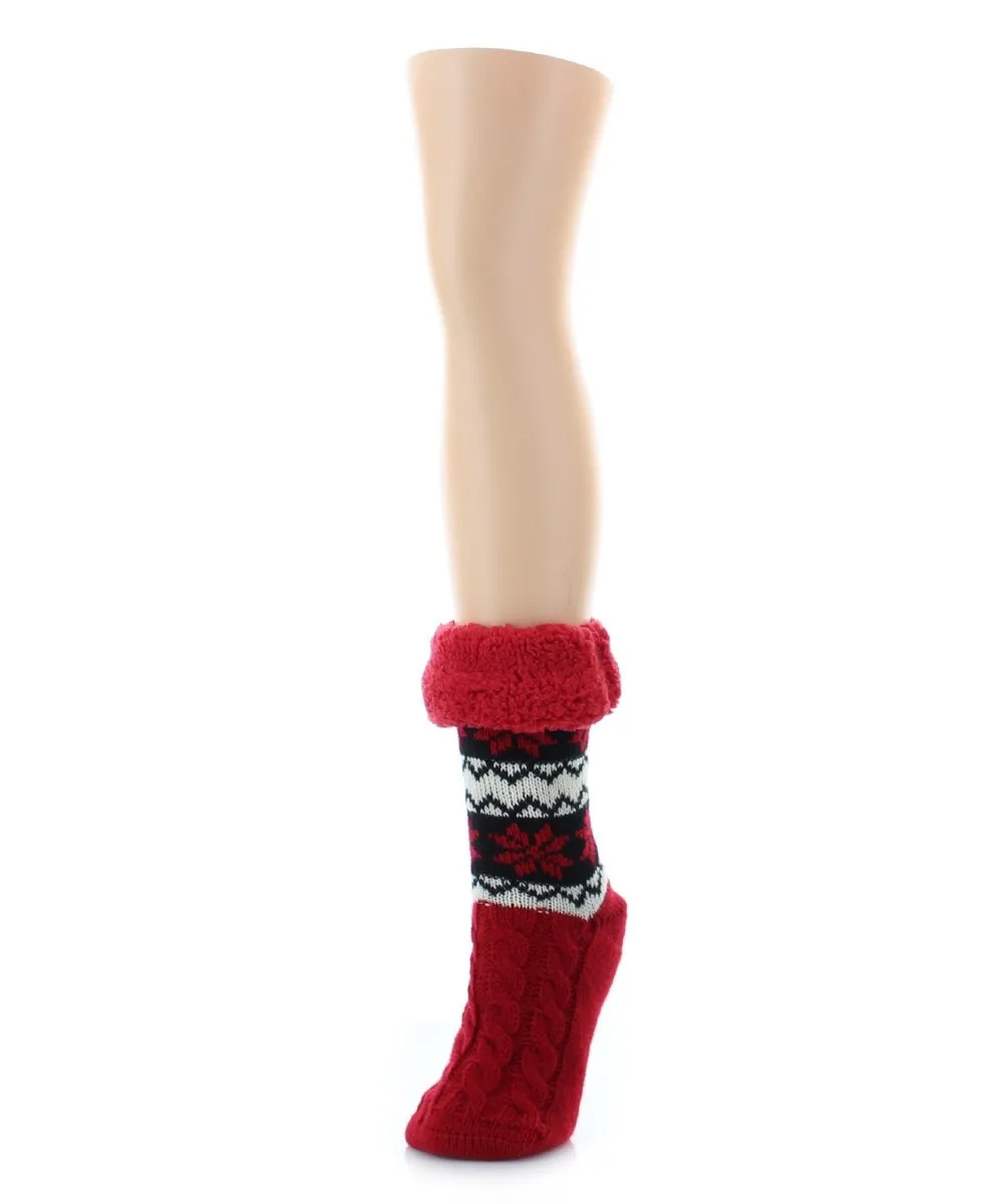 Flake Zag Sherpa-Lined Lounge Socks sold by MeMoi product image thumbnail 4