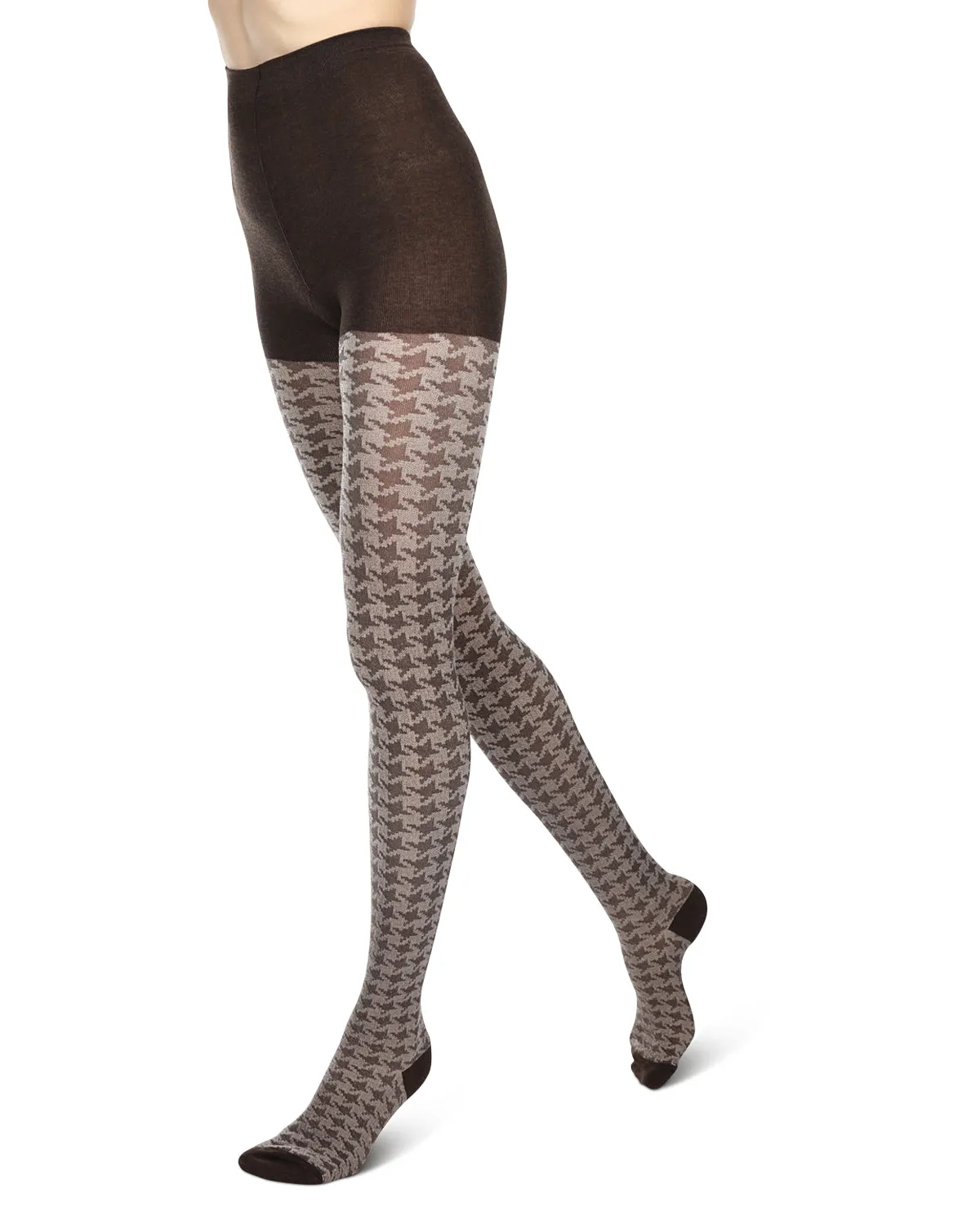 Houndstooth Patterned Cotton Blend Sweater Tights sold by MeMoi product image thumbnail 2