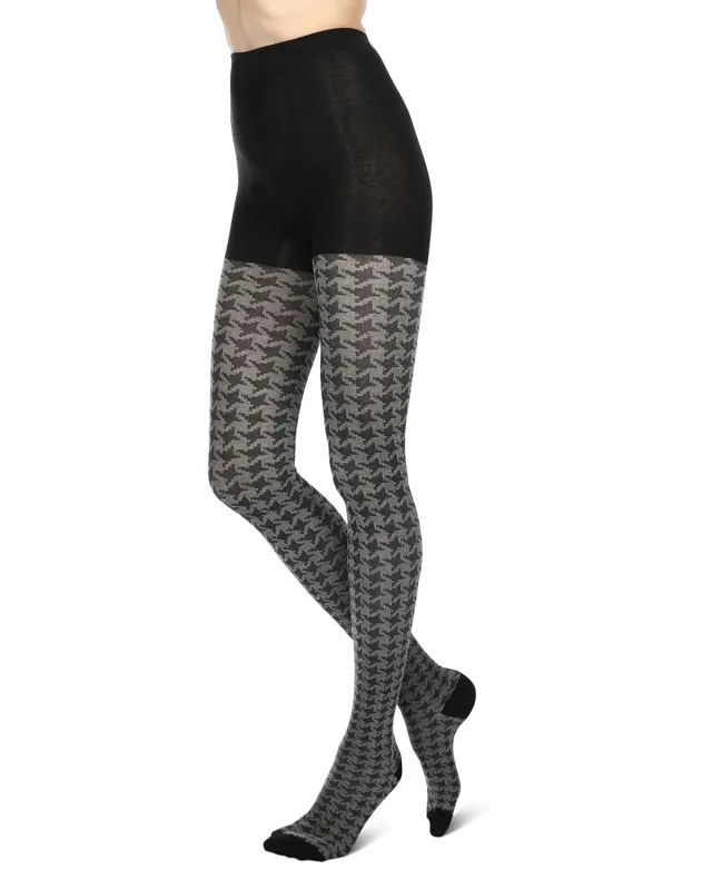 Houndstooth Patterned Cotton Blend Sweater Tights sold by MeMoi
