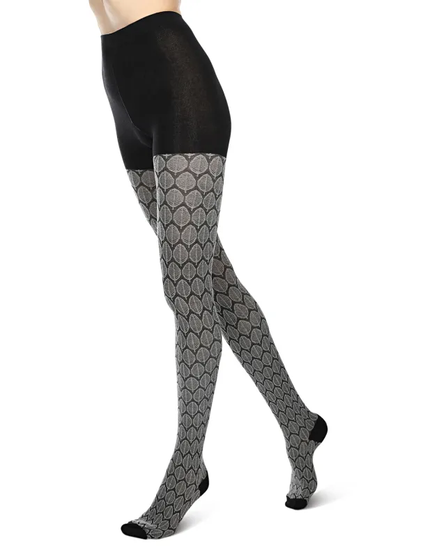 Leaf Patterned Cotton Blend Sweater Tights sold by MeMoi