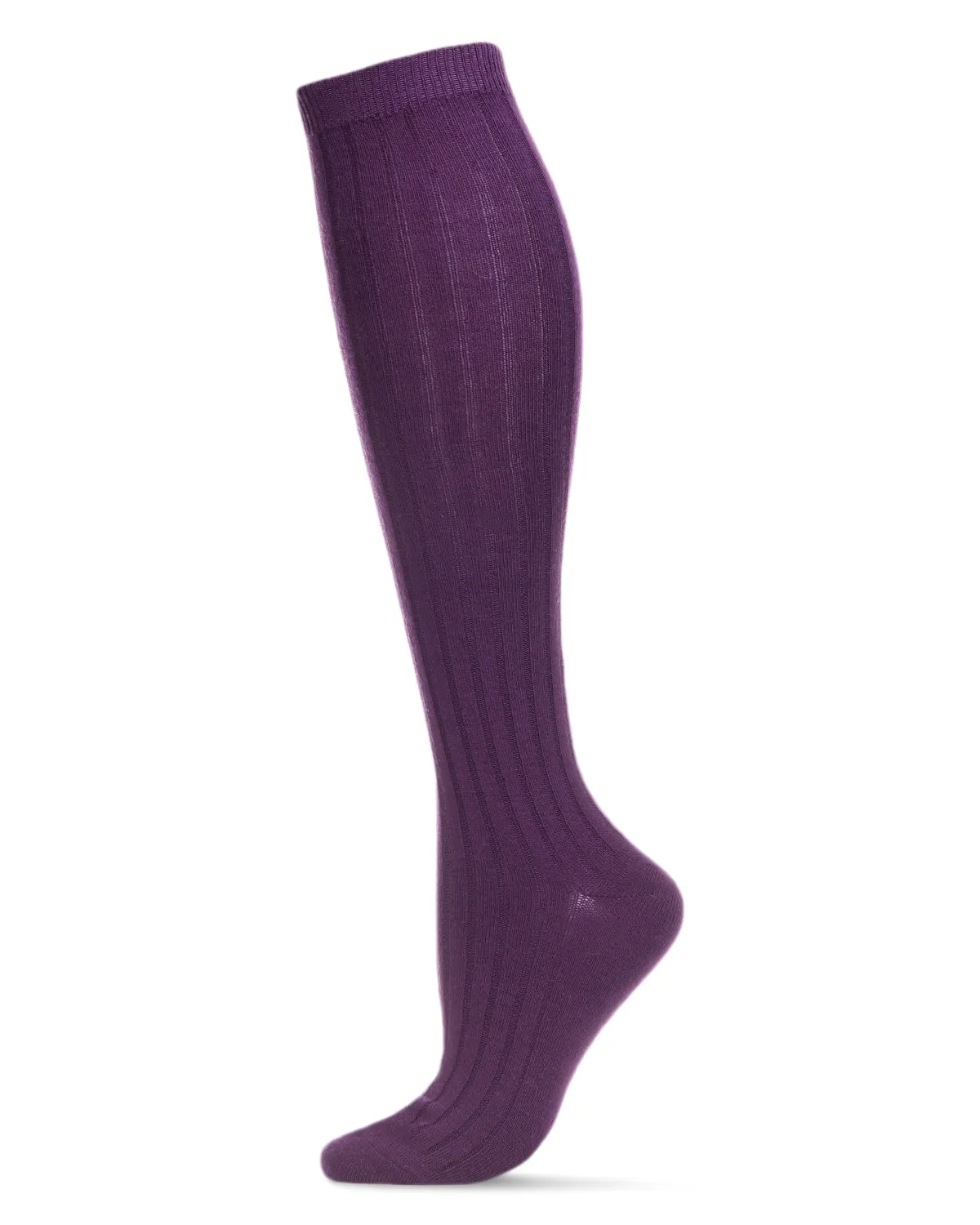Women's Soft Rib Cashmere Blend Knee High Socks sold by MeMoi product image thumbnail 3