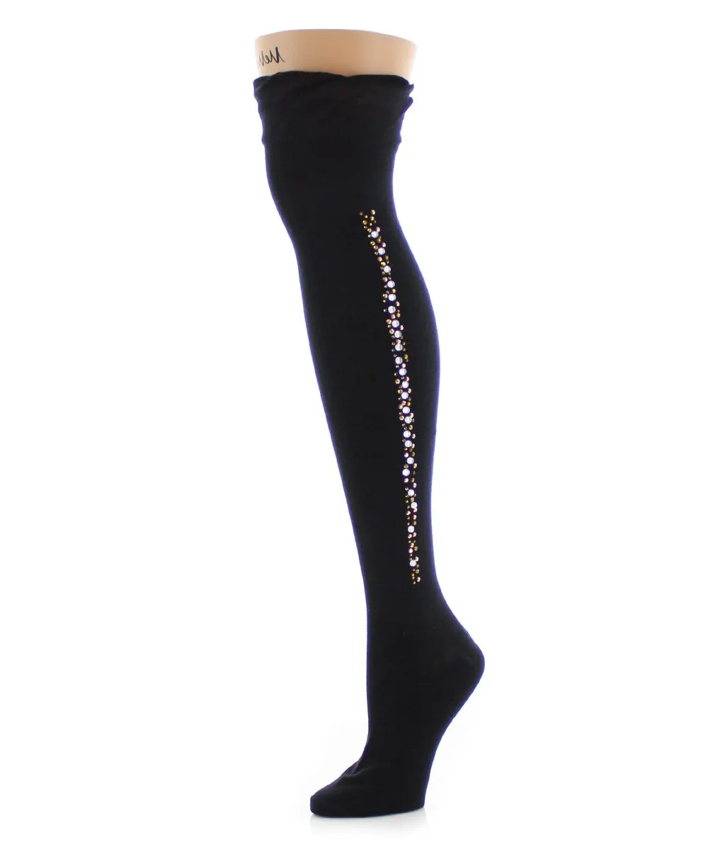 Seam Stud Glam Over The Knee Warm Cotton Blend Socks sold by MeMoi