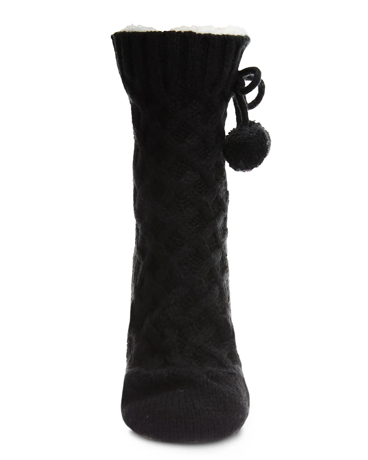 Pom Cross Sherpa Top Lined Lounge Sock sold by MeMoi product image thumbnail 2