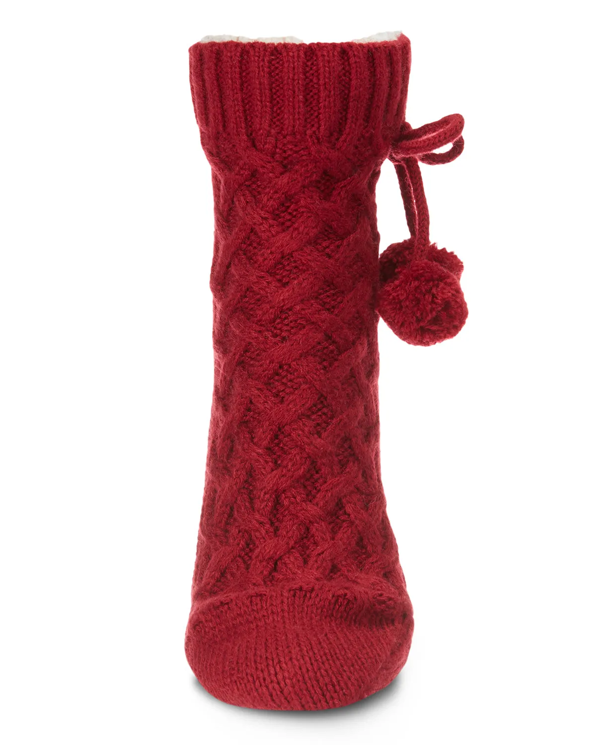 Pom Cross Sherpa Top Lined Lounge Sock sold by MeMoi product image thumbnail 4