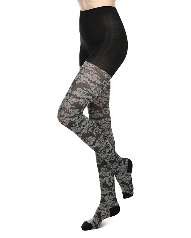 Women's Floral Paisley Patterned Sweater Tights sold by MeMoi
