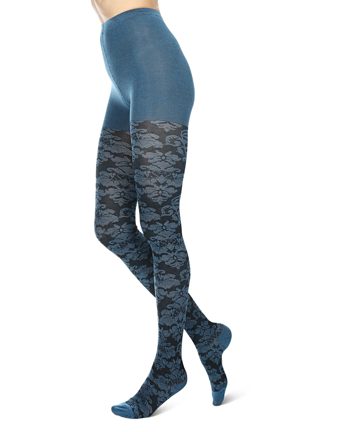 Women's Floral Paisley Patterned Sweater Tights sold by MeMoi product image thumbnail 3