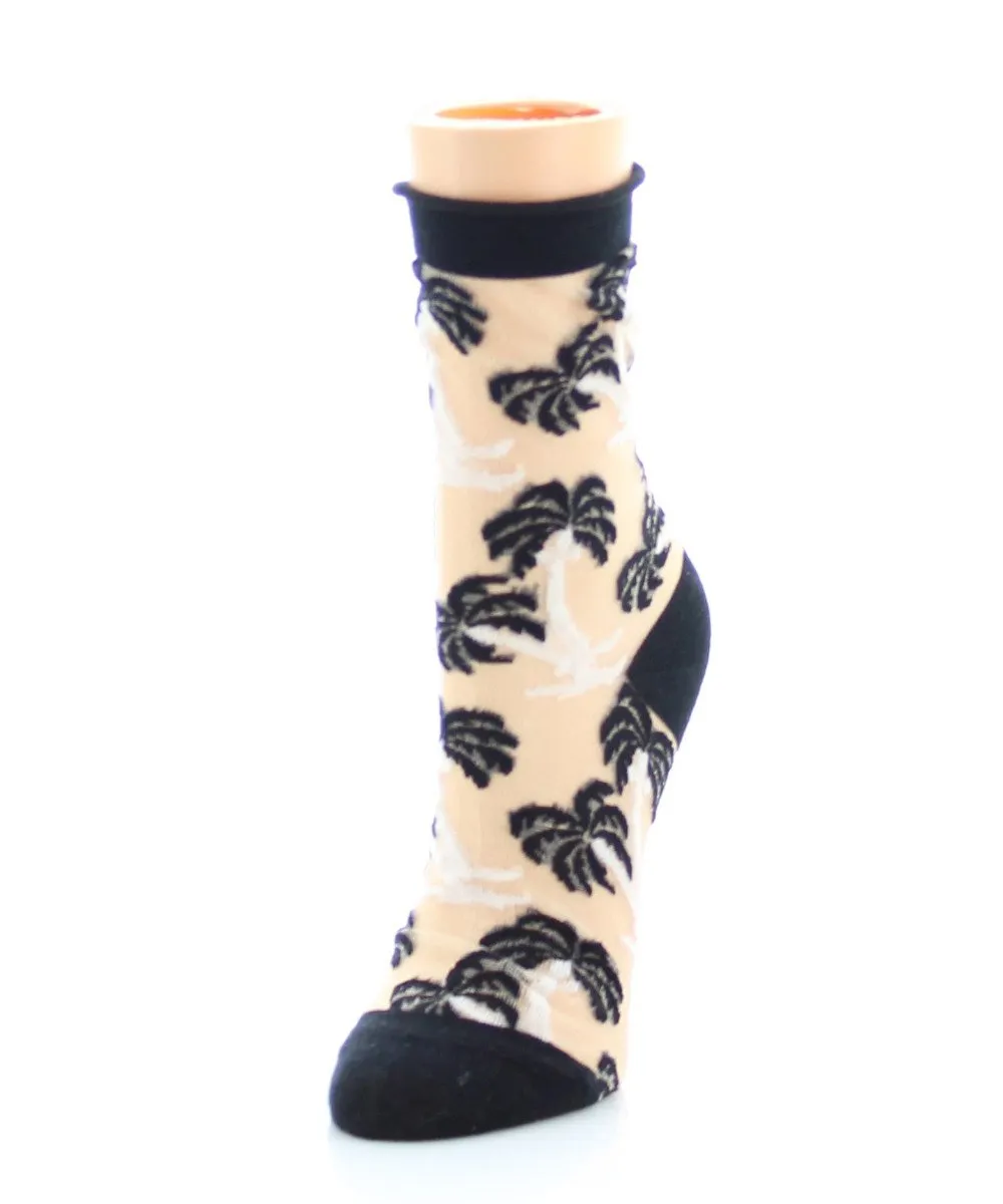 Palm Tree Sheer Women's Ankle Socks sold by MeMoi