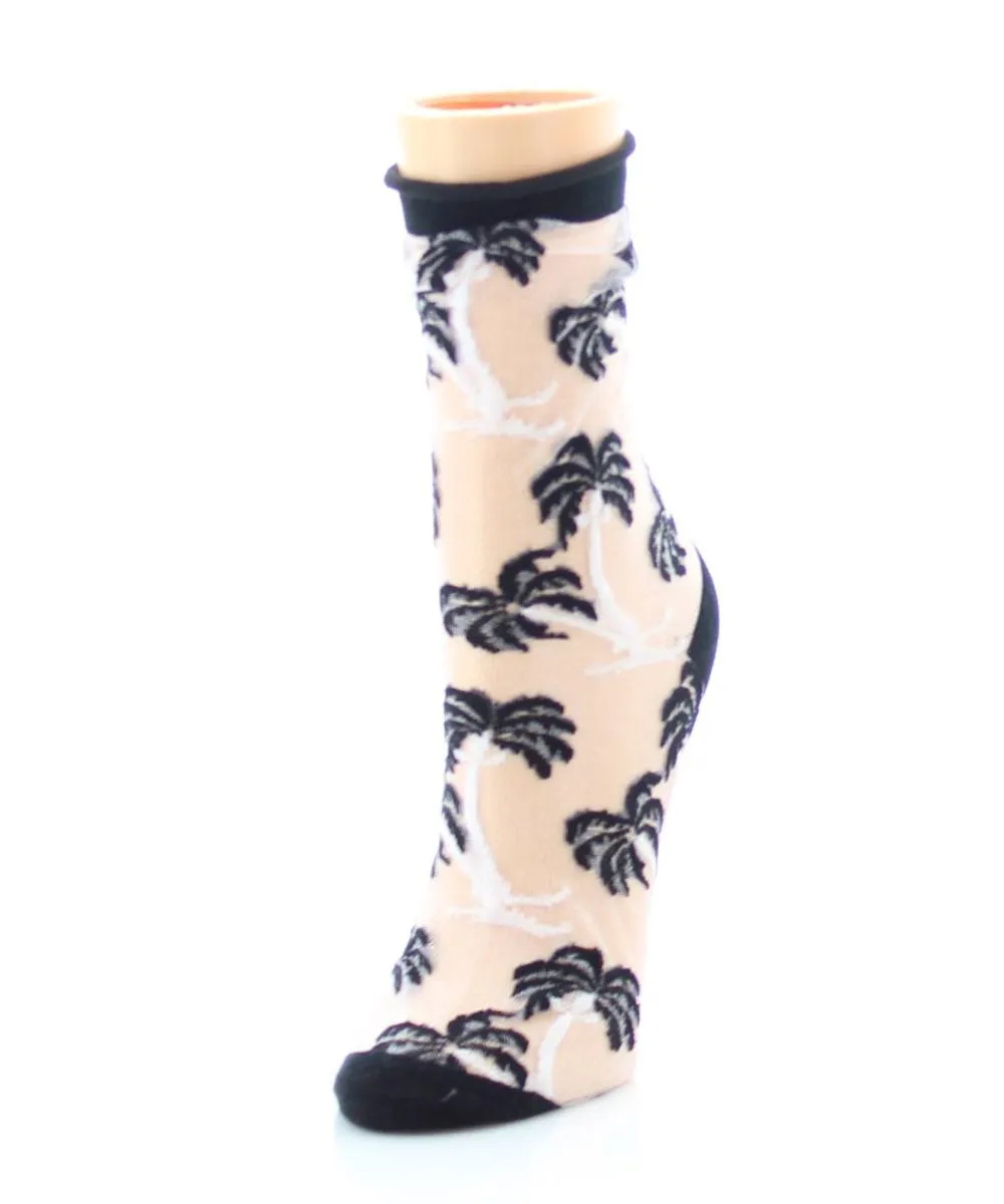 Palm Tree Sheer Women's Ankle Socks sold by MeMoi product image thumbnail 2