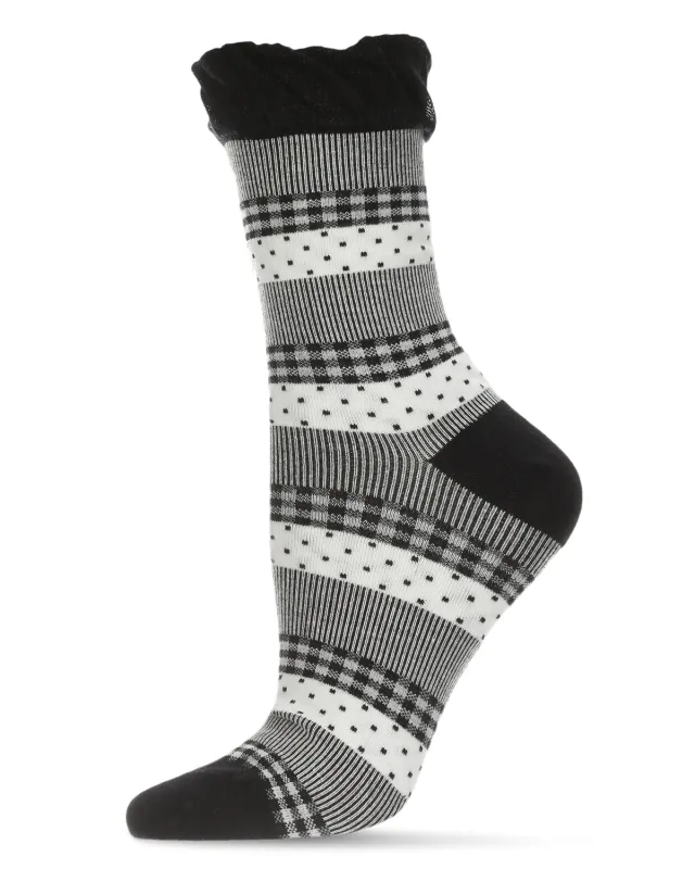 Pattern Mix Women's Cotton Blend Ankle Socks sold by MeMoi