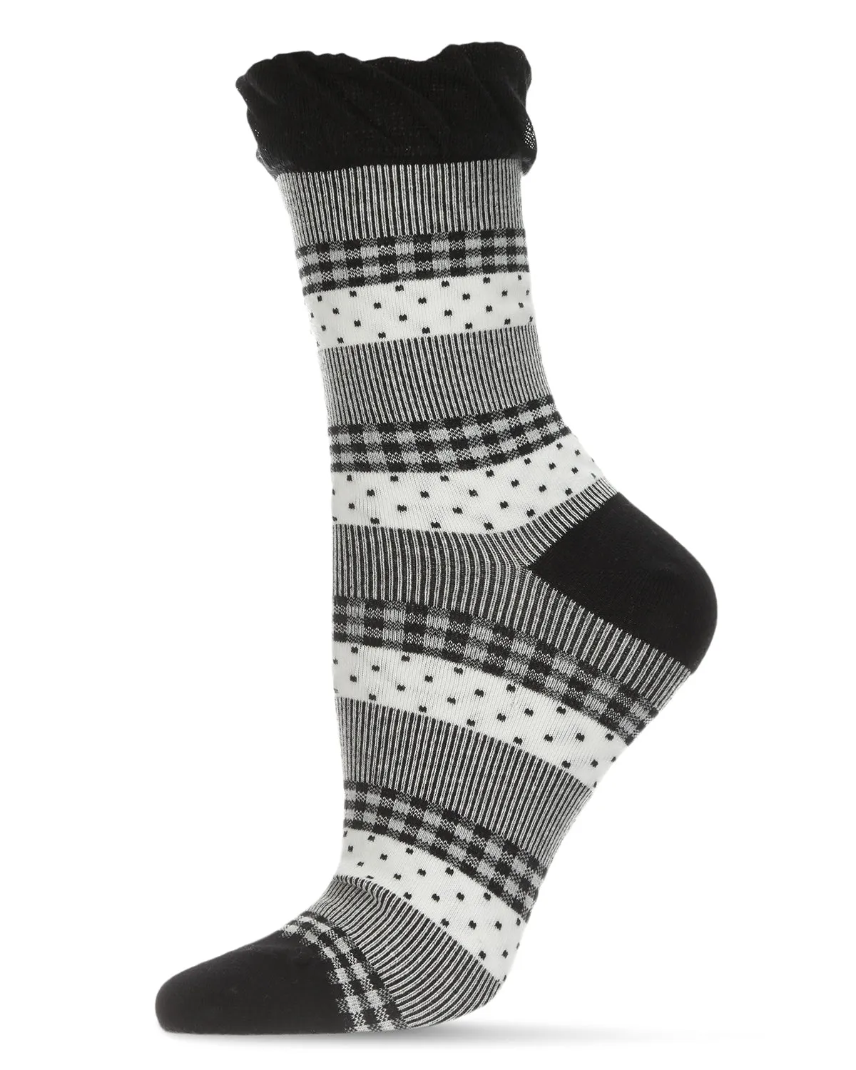 Pattern Mix Women's Cotton Blend Ankle Socks sold by MeMoi