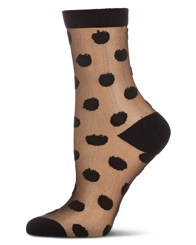 Women's Polka Dot Sheer Crew Socks sold by MeMoi