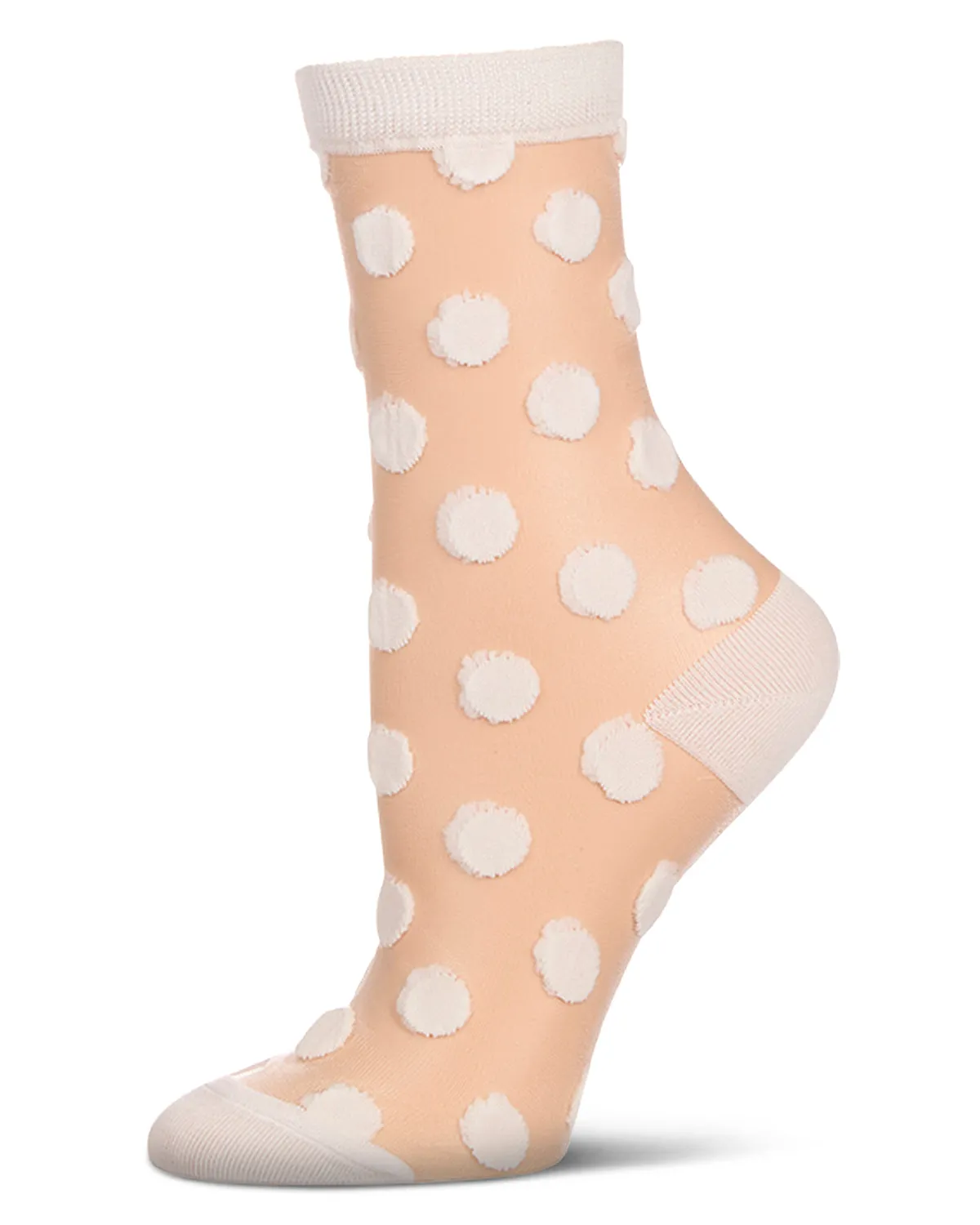 Women's Polka Dot Sheer Crew Socks sold by MeMoi product image thumbnail 2