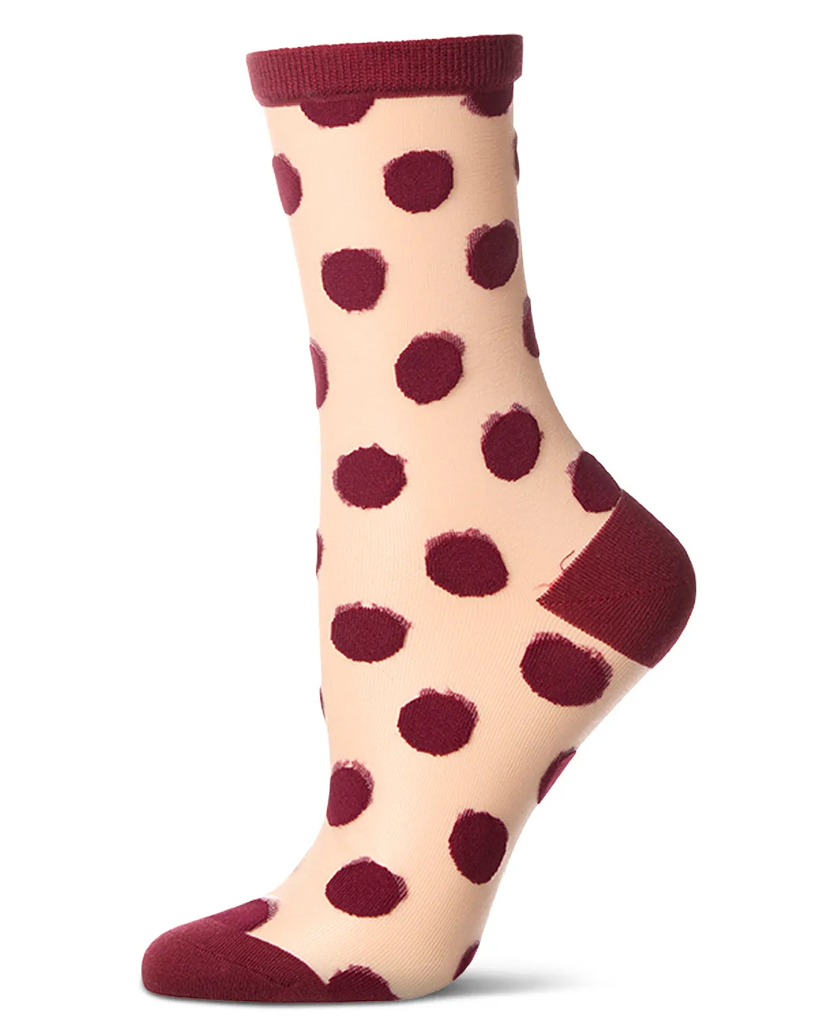 Women's Polka Dot Sheer Crew Socks sold by MeMoi product image thumbnail 3