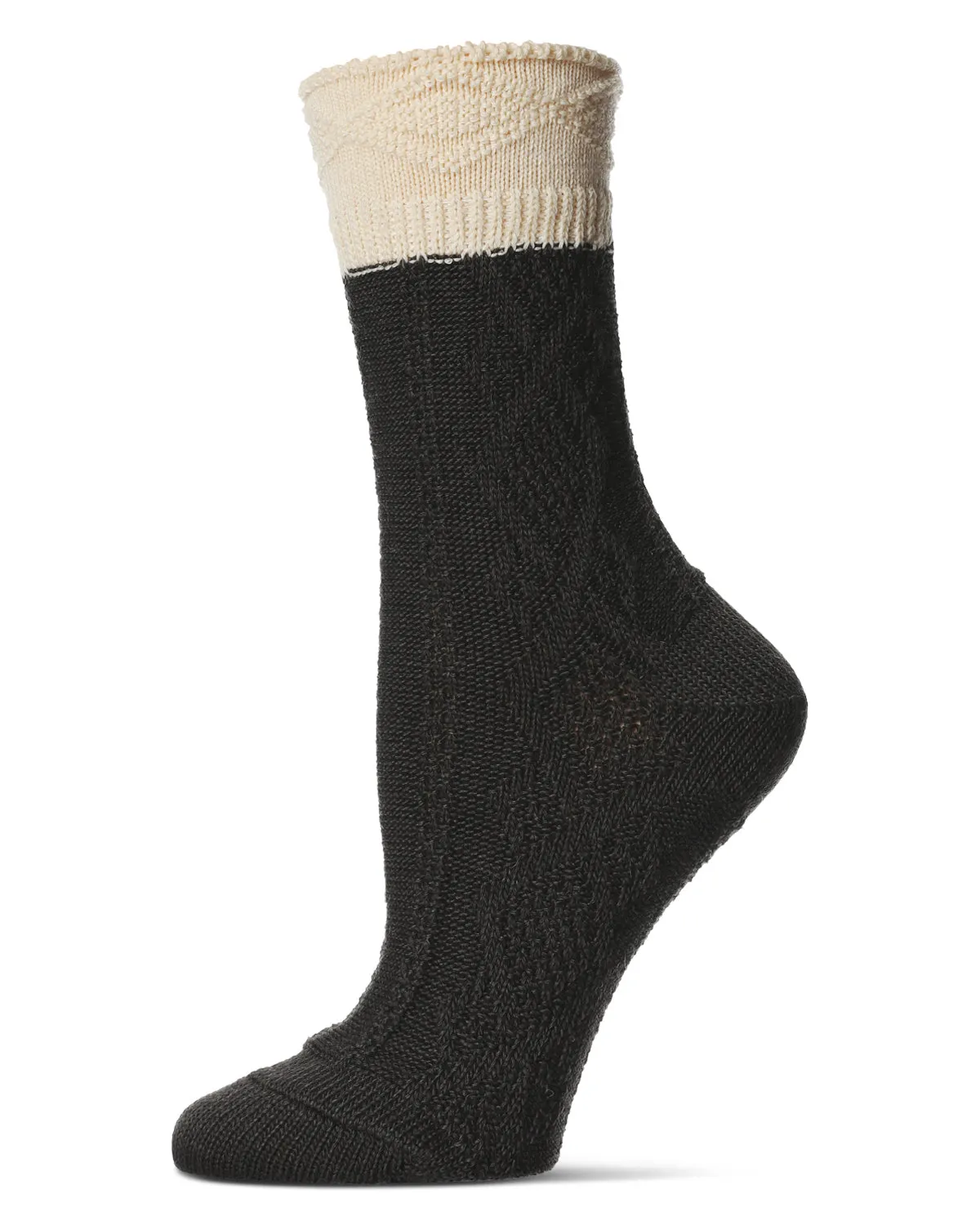 Women's Diamond Bits Soft-Fit Two-Tone Crew Sock sold by MeMoi product image thumbnail 2