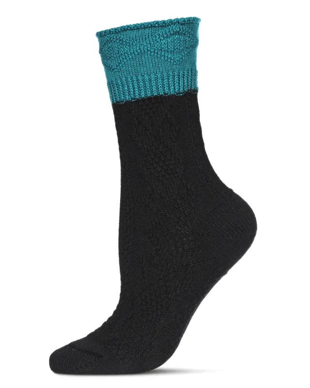 Women's Diamond Bits Soft-Fit Two-Tone Crew Sock sold by MeMoi