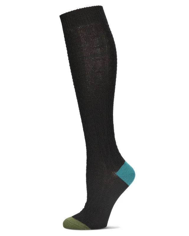 Women's Brick Twist Crosshatch Knit Knee High Sock sold by MeMoi