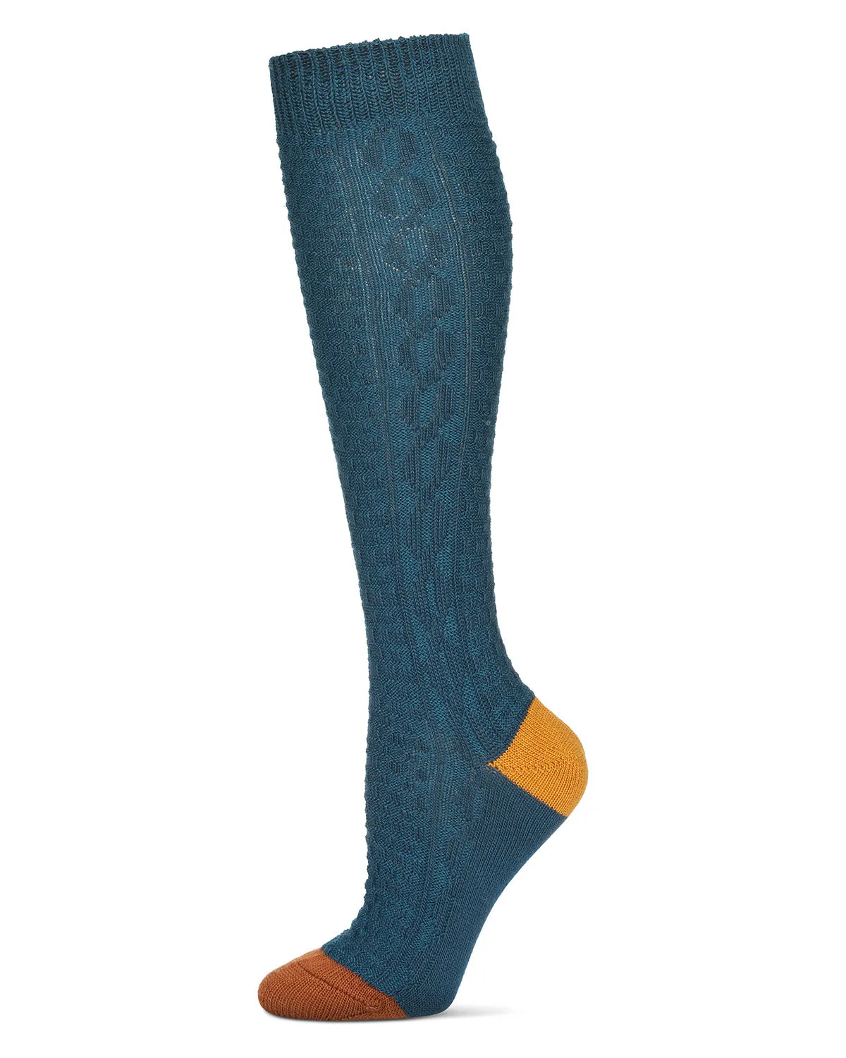Women's Brick Twist Crosshatch Knit Knee High Sock sold by MeMoi product image thumbnail 3