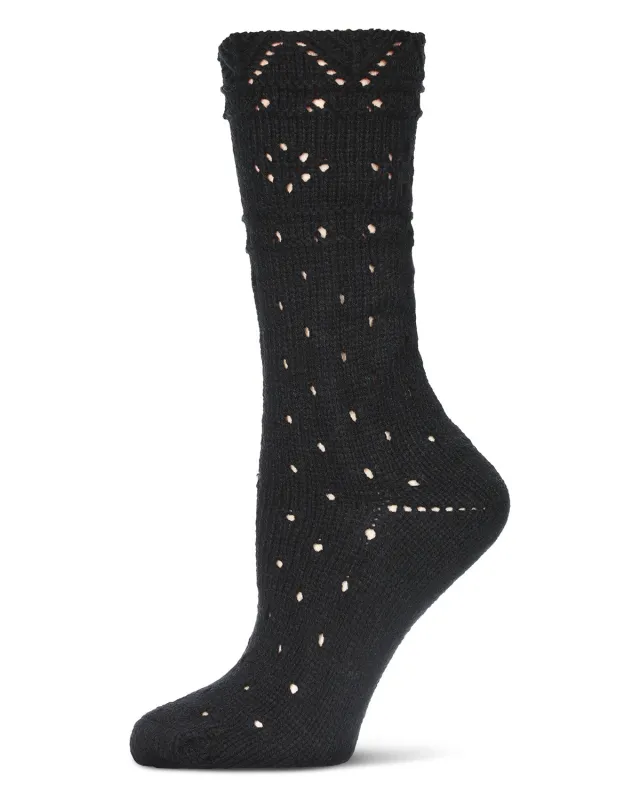Diamond Dance Chunky Knit Boot Sock sold by MeMoi
