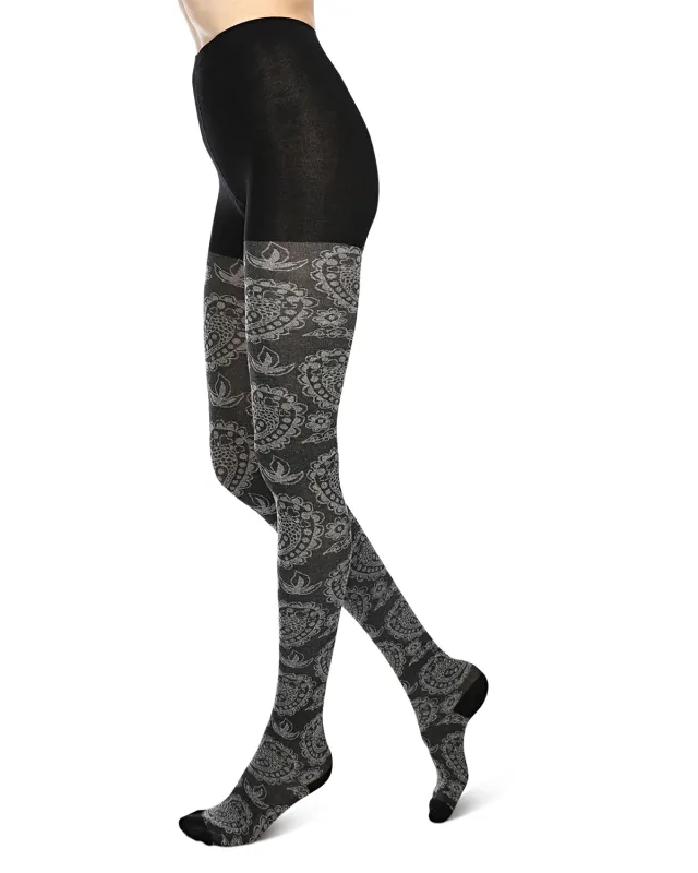 Paisley Patch Cotton Blend Sweater Tights sold by MeMoi