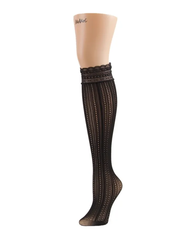 Women's Inner Dot Eyelet Knee High Trouser Socks sold by MeMoi