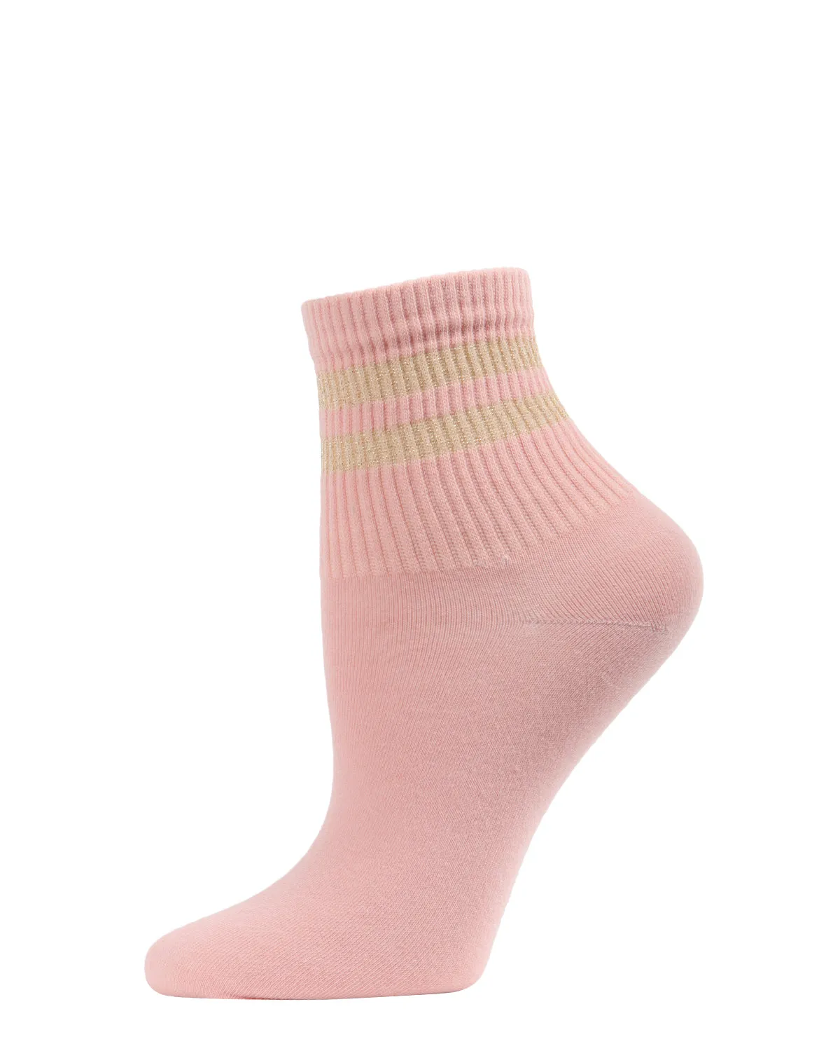 Women's Shimmer Sports Stripe Cotton Blend Anklet Sock sold by MeMoi