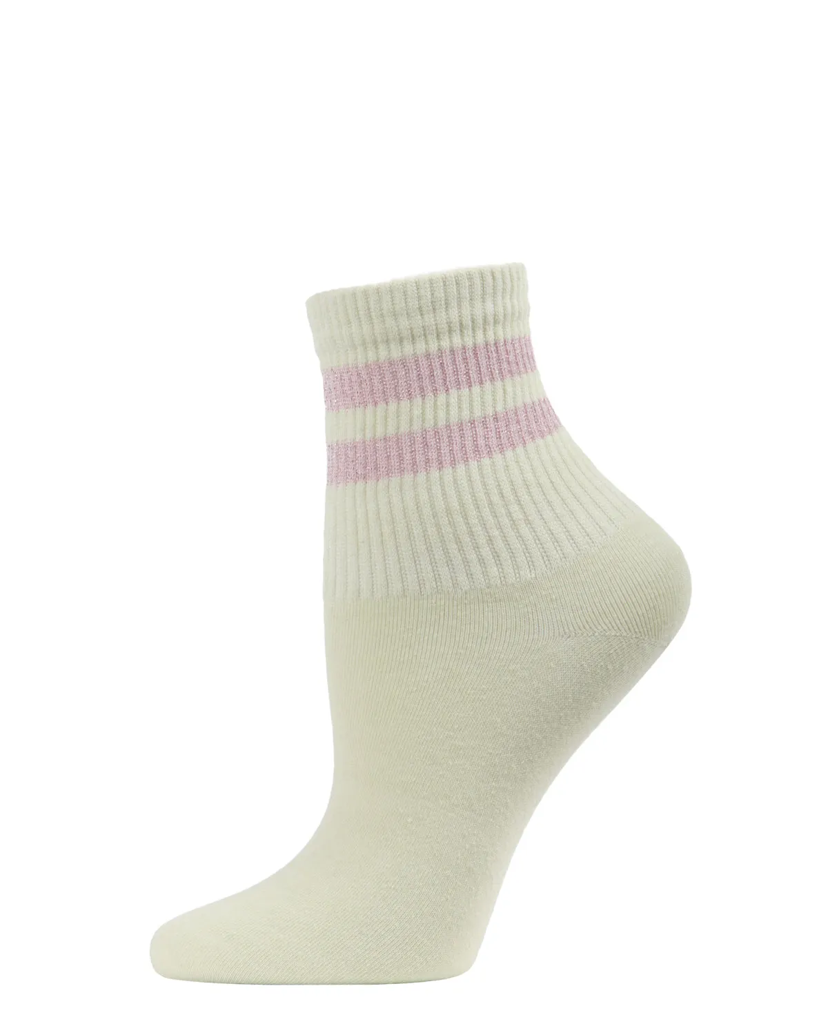 Women's Shimmer Sports Stripe Cotton Blend Anklet Sock sold by MeMoi product image thumbnail 2