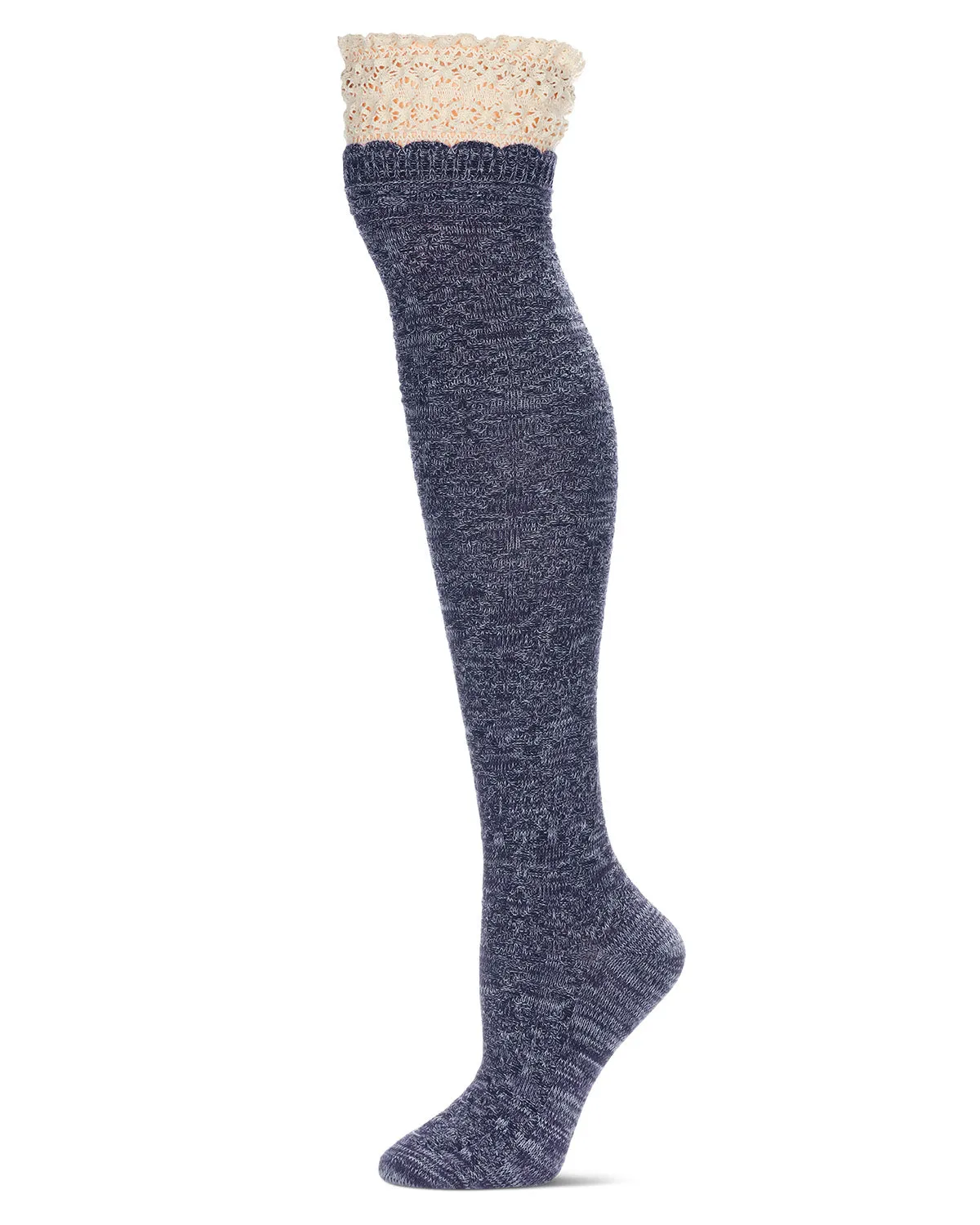 Women's Warped Crochet Over The Knee Socks sold by MeMoi product image thumbnail 2