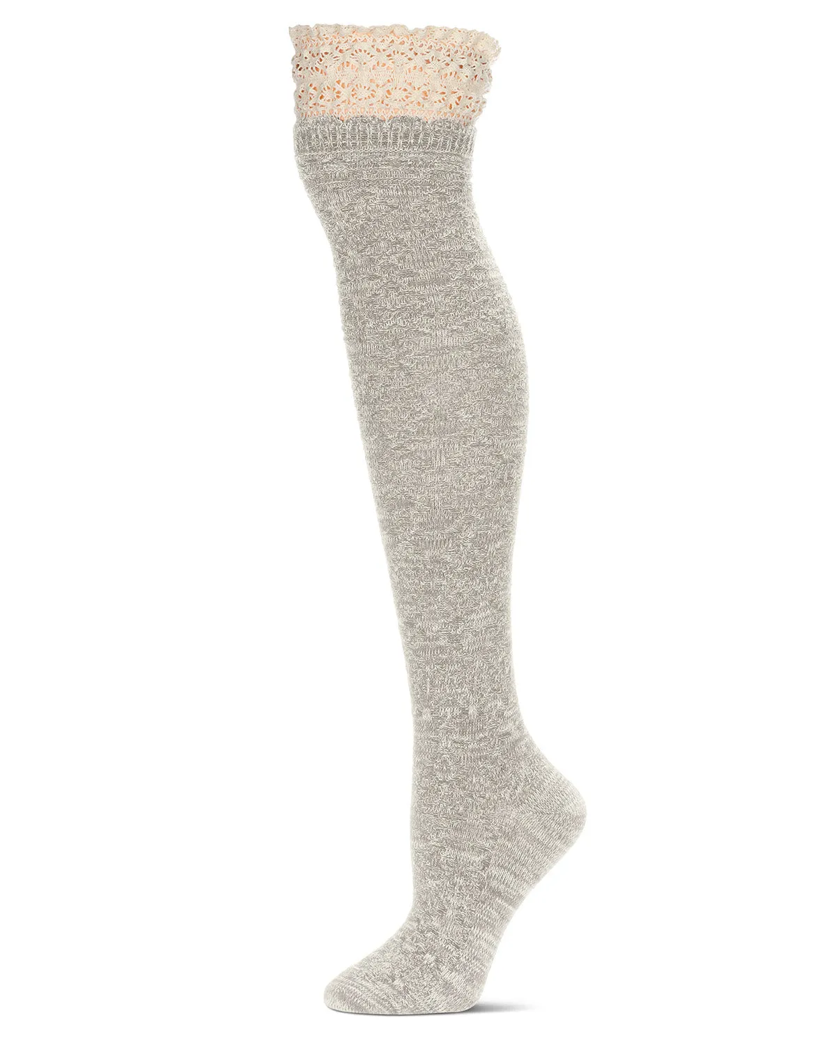 Women's Warped Crochet Over The Knee Socks sold by MeMoi product image thumbnail 3