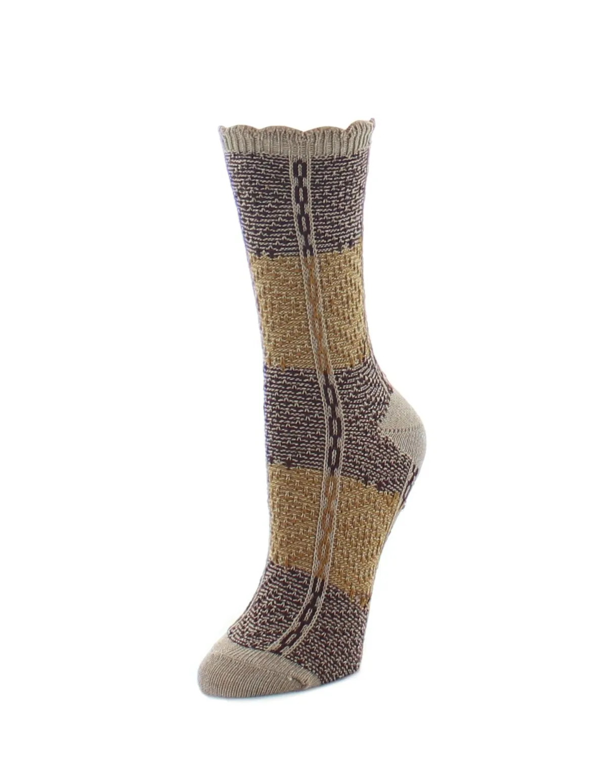 Two Tone Diamond Stripe Fuzzy Boot Socks sold by MeMoi product image thumbnail 4