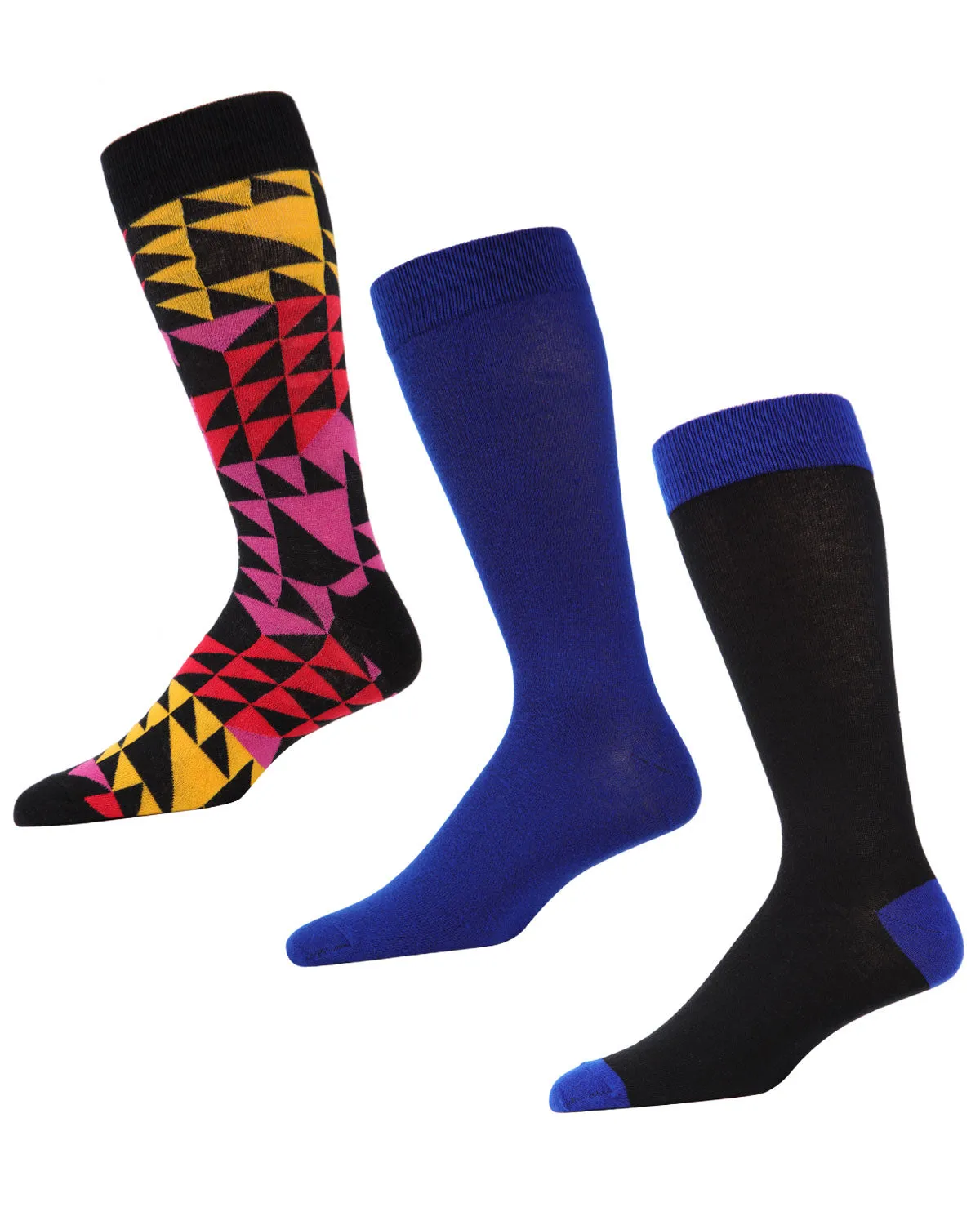 Men's 3 Pair Pack Asymmetrical Cotton Blend Crew Socks sold by MeMoi