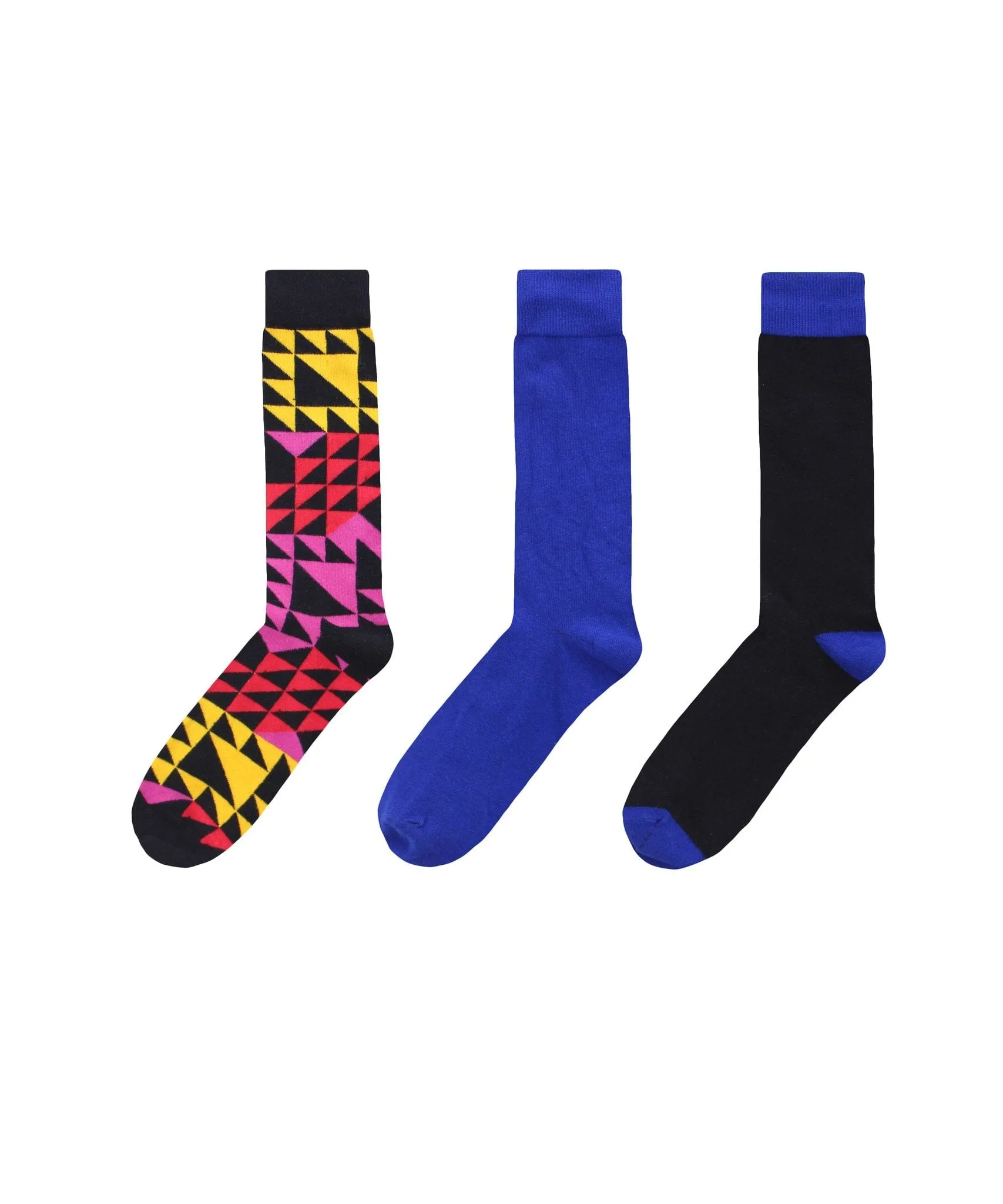 Men's 3 Pair Pack Asymmetrical Cotton Blend Crew Socks sold by MeMoi product image thumbnail 4