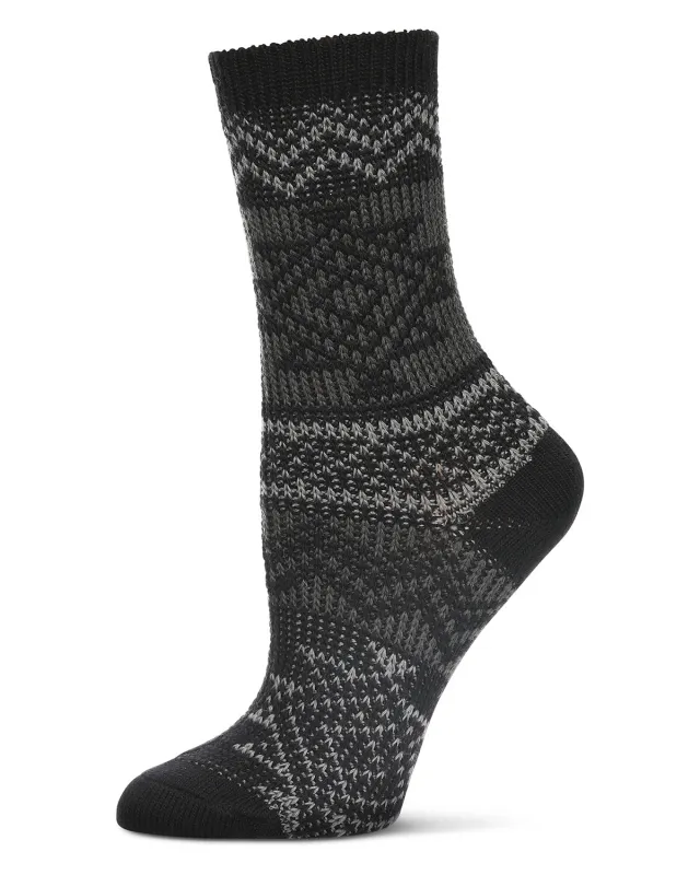 Women's Diamond Line Fashion Soft-Fit Crew Sock sold by MeMoi