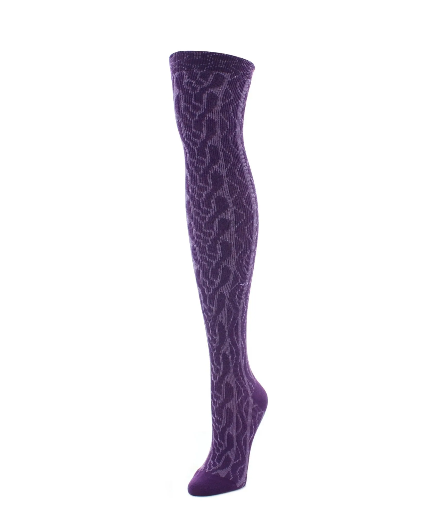 Zipper Pattern Women's Cotton Blend Over The Knee Sock sold by MeMoi product image thumbnail 2