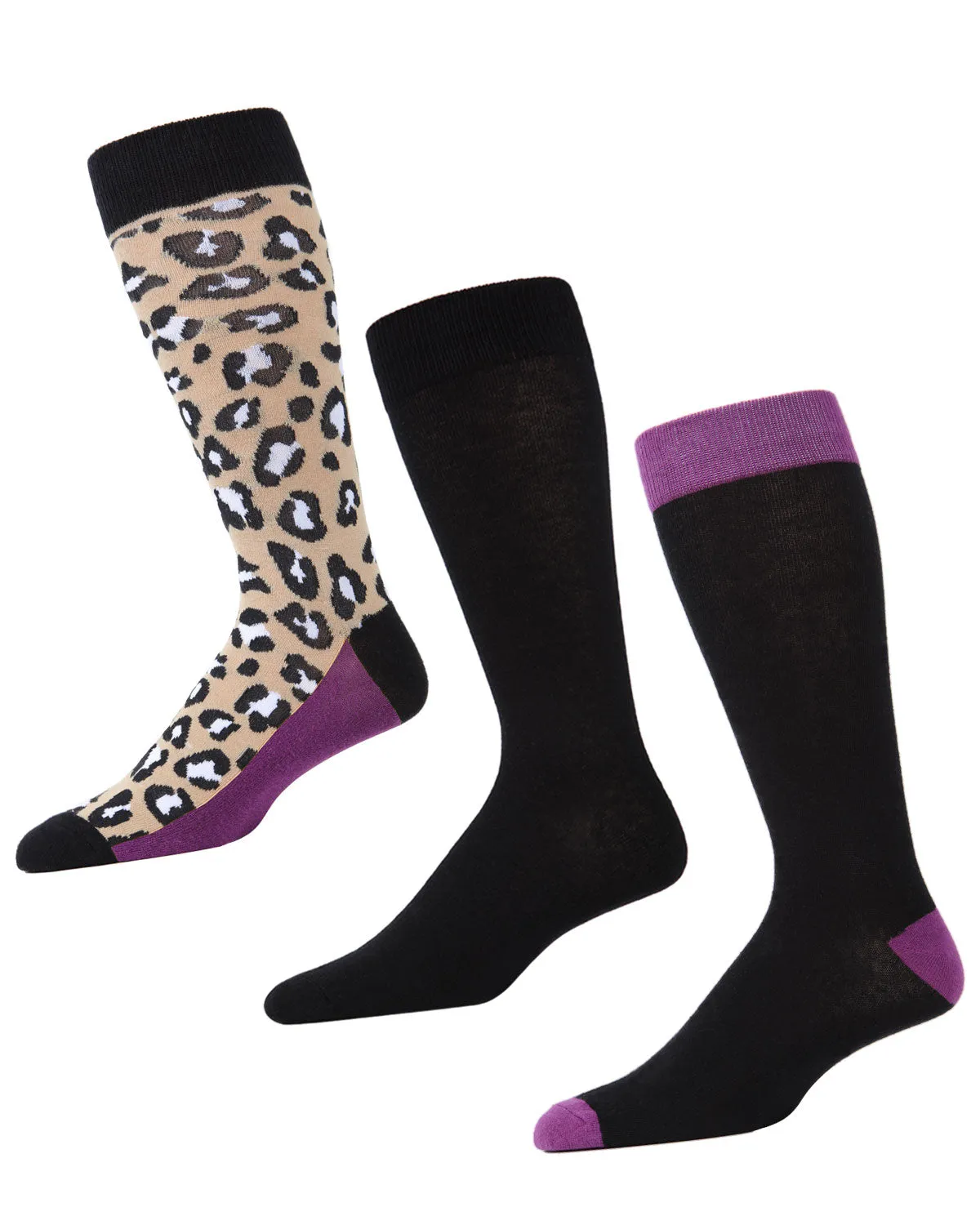 Leopard Pane Cotton Blend Crew Sock 3 Pack sold by MeMoi product image thumbnail 2