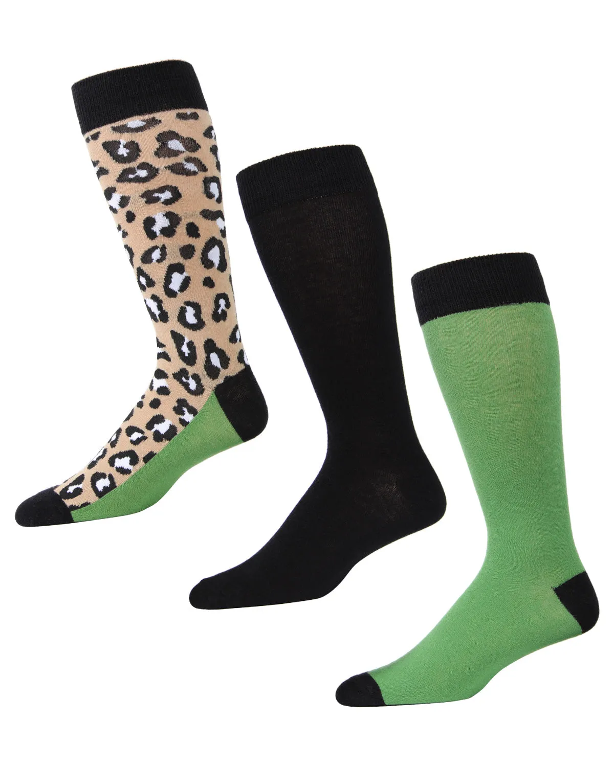 Leopard Pane Cotton Blend Crew Sock 3 Pack sold by MeMoi product image thumbnail 4