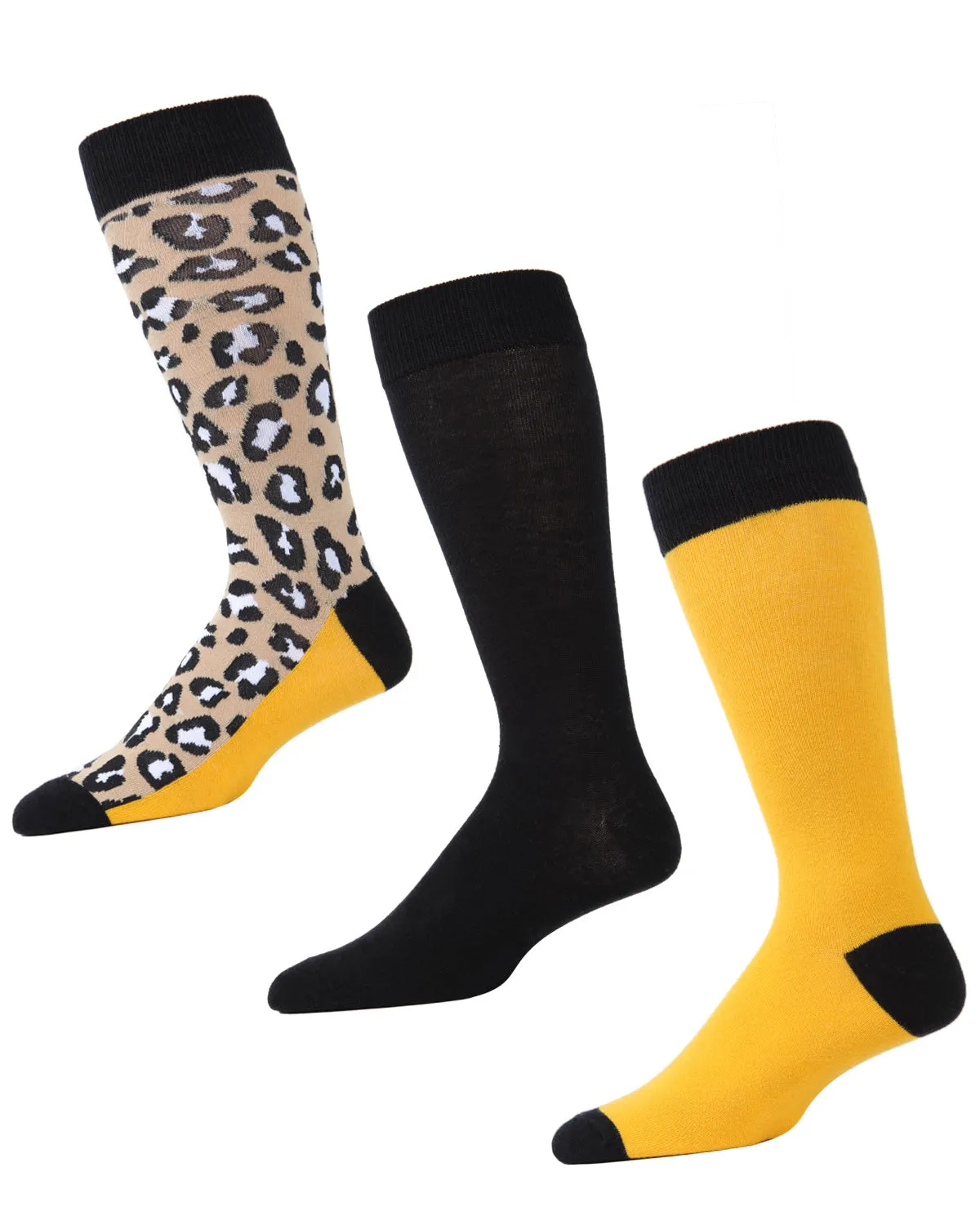 Leopard Pane Cotton Blend Crew Sock 3 Pack sold by MeMoi product image thumbnail 3