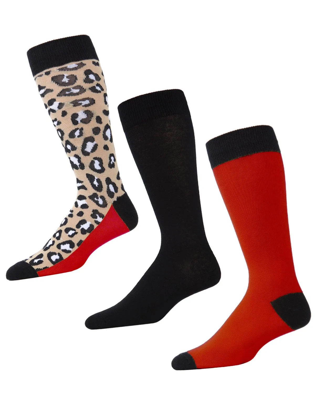 Leopard Pane Cotton Blend Crew Sock 3 Pack sold by MeMoi product image thumbnail 5