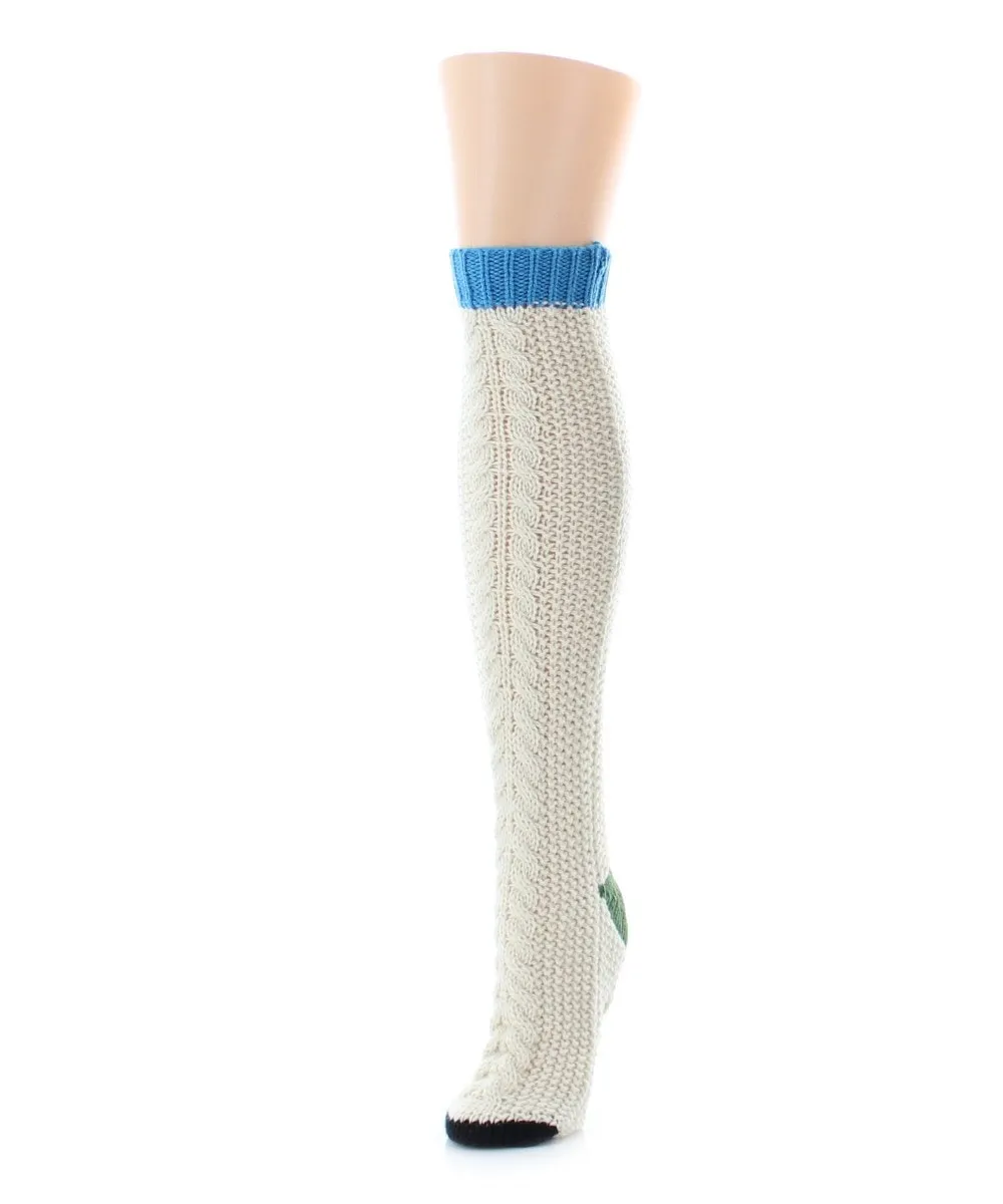 Two Tone Chunky Knit Knee High Socks sold by MeMoi product image thumbnail 4