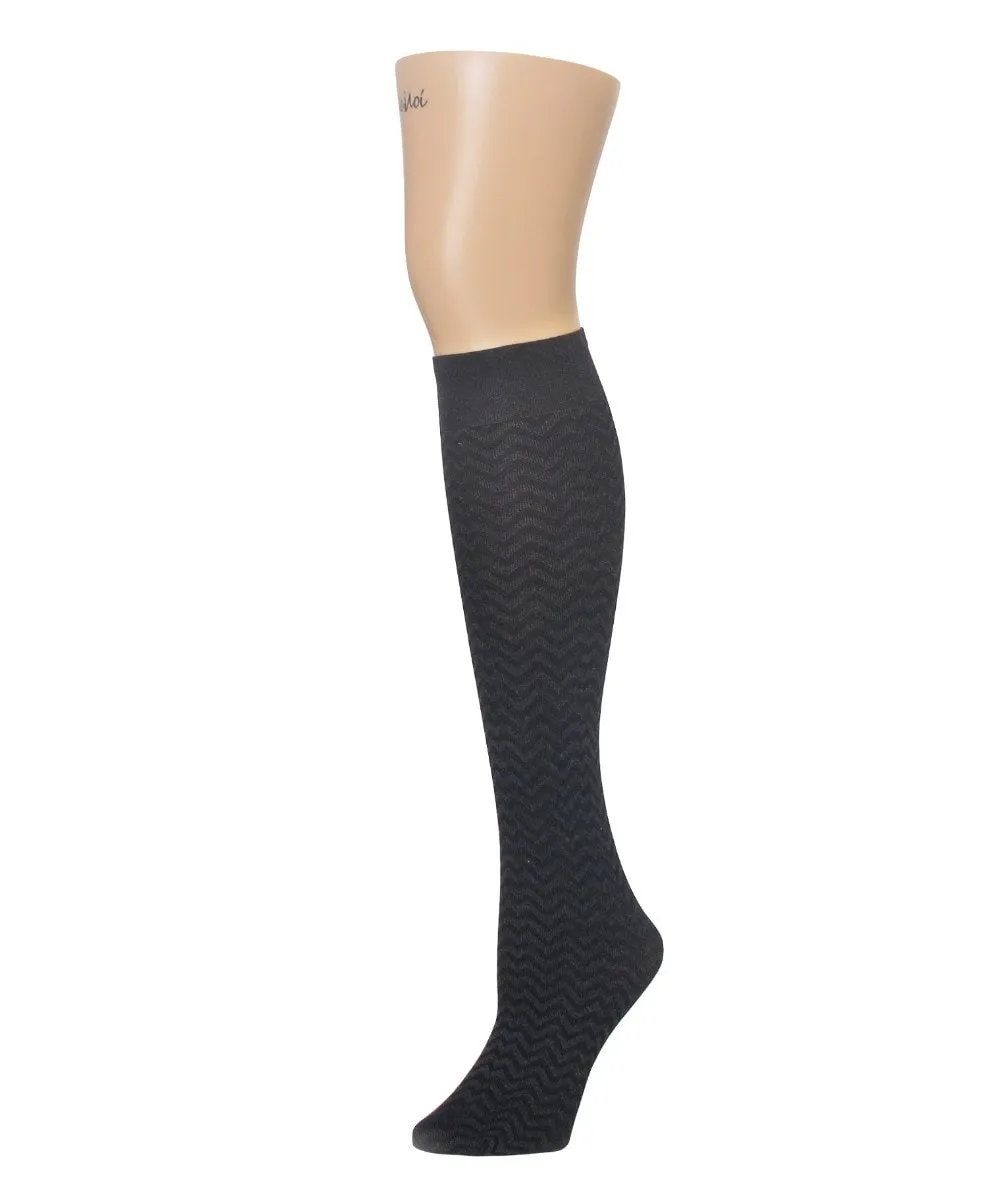Women's Horizontal Zag Opaque Knee High Socks sold by MeMoi product image thumbnail 3