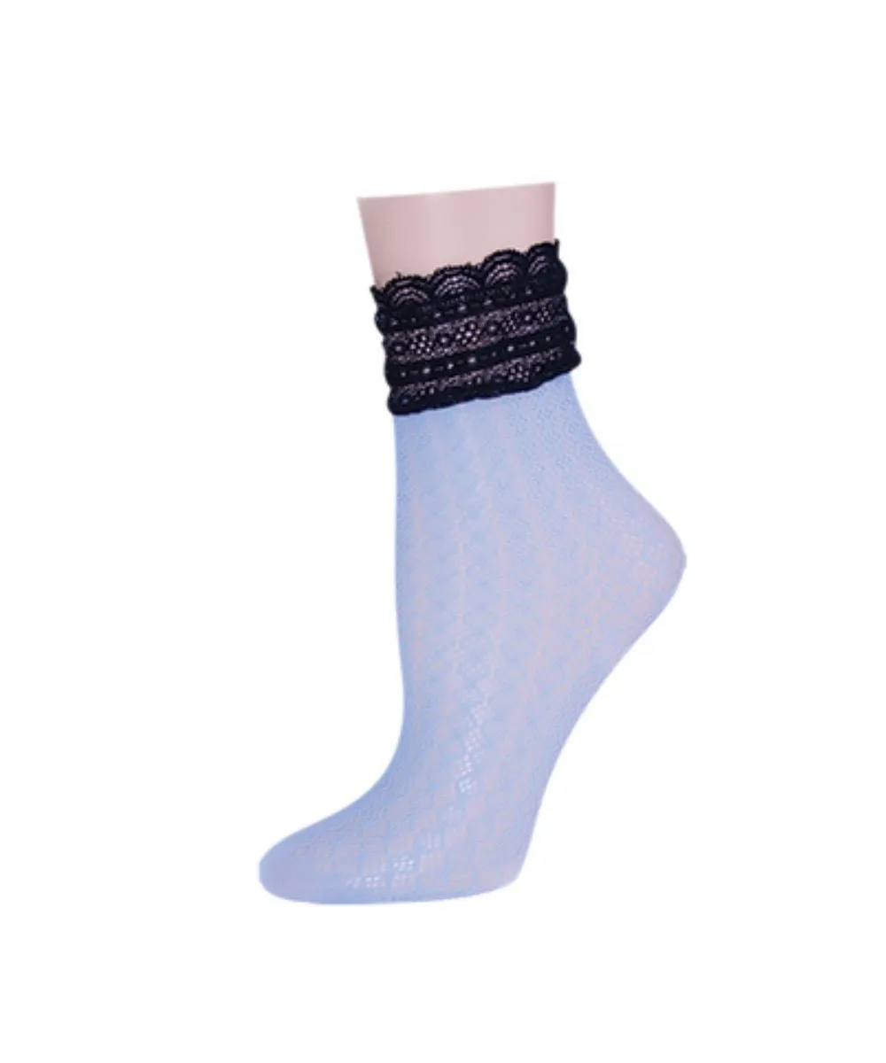 Women's Diamond Floral Lace Anklet Socks sold by MeMoi product image thumbnail 2