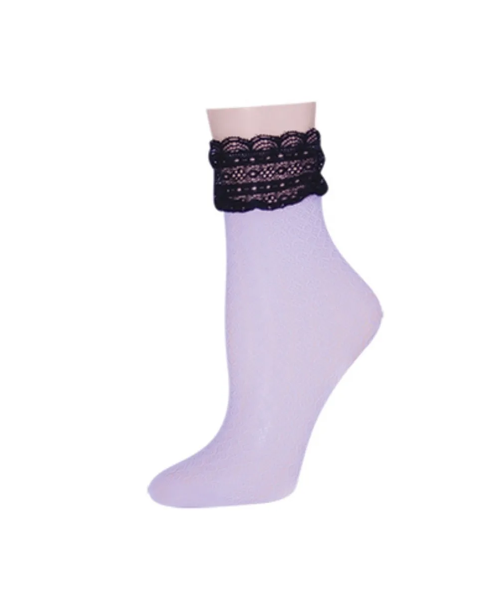 Women's Diamond Floral Lace Anklet Socks sold by MeMoi product image thumbnail 3