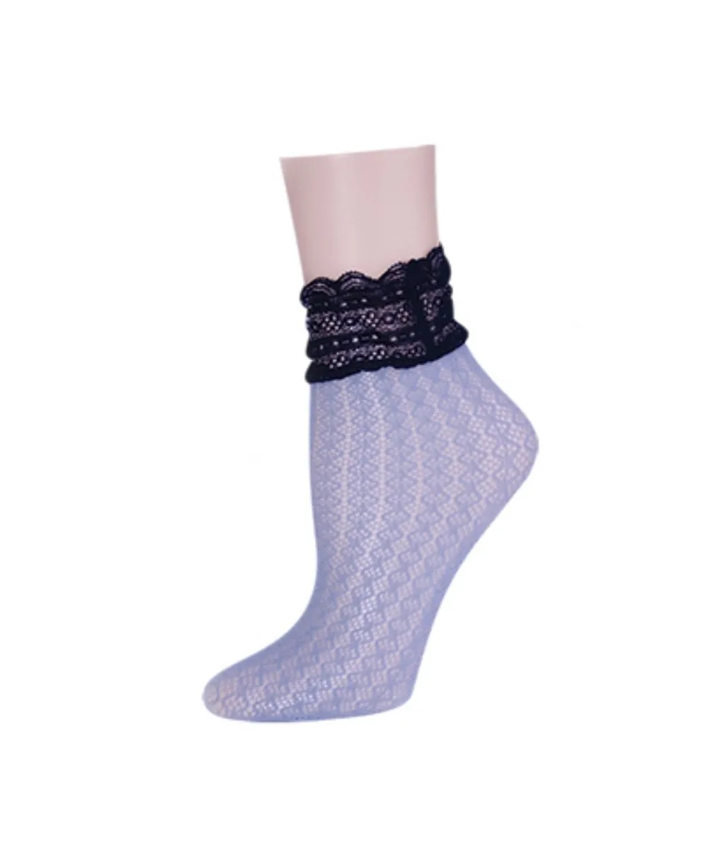 Women's Diamond Floral Lace Anklet Socks sold by MeMoi product image thumbnail 5