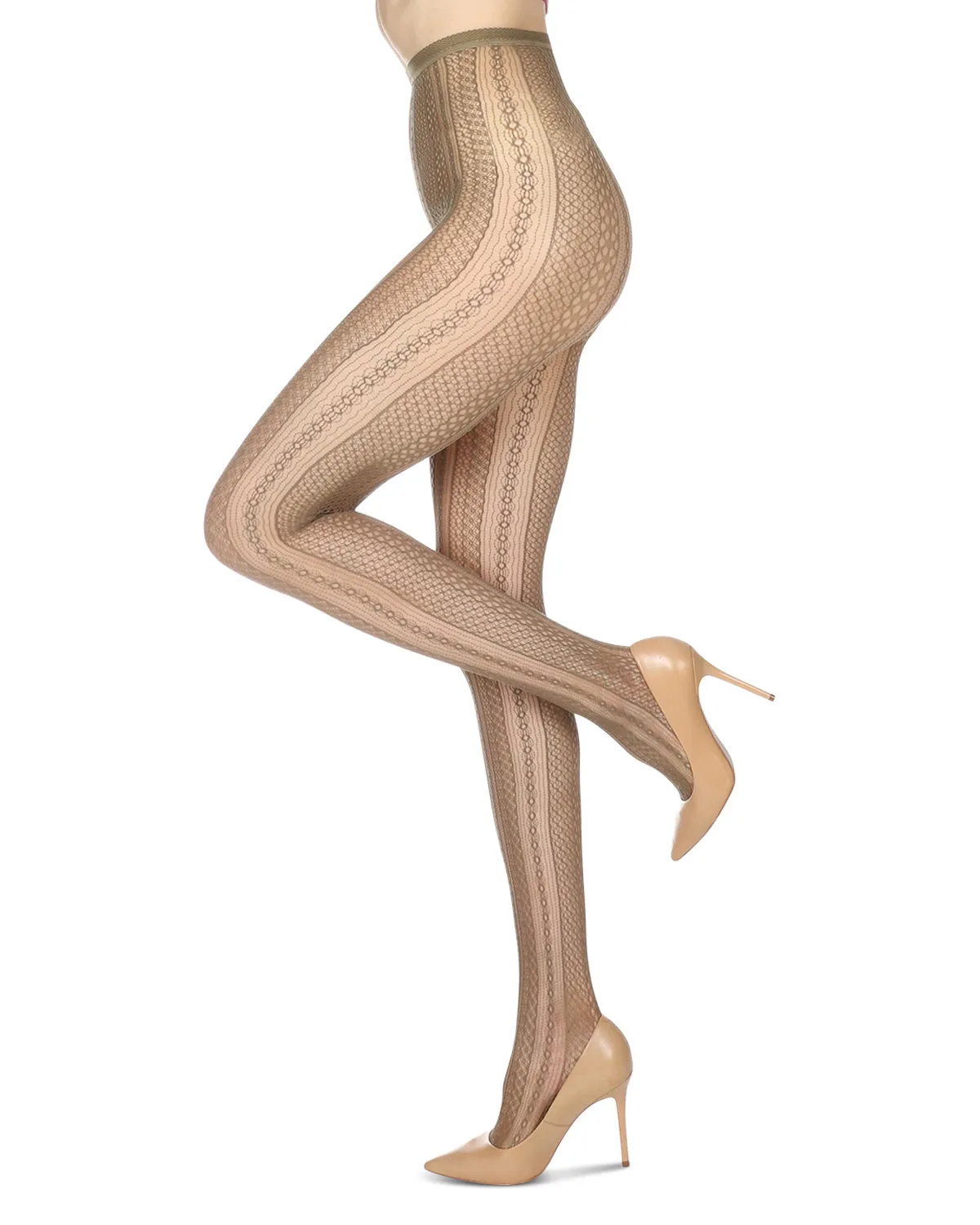 Women's Optic Spiral Sheer Net Nylon Tights sold by MeMoi product image thumbnail 3