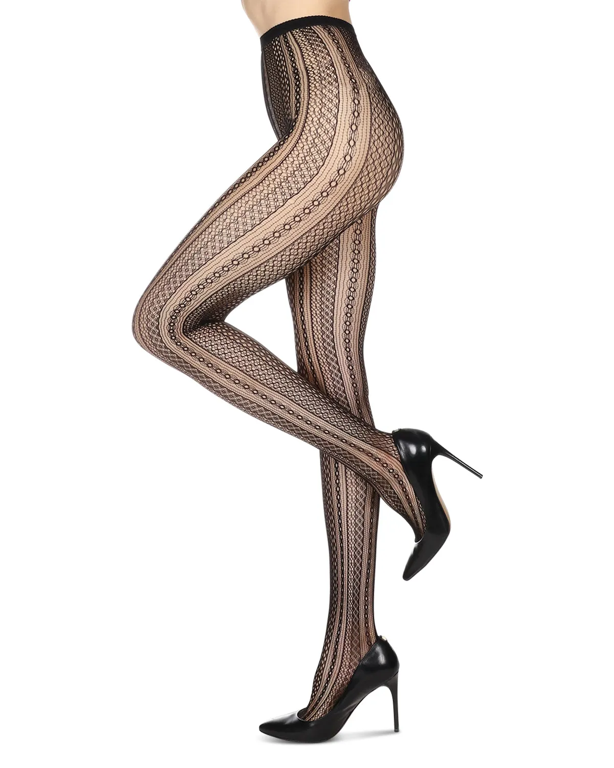 Women's Optic Spiral Sheer Net Nylon Tights sold by MeMoi product image thumbnail 2